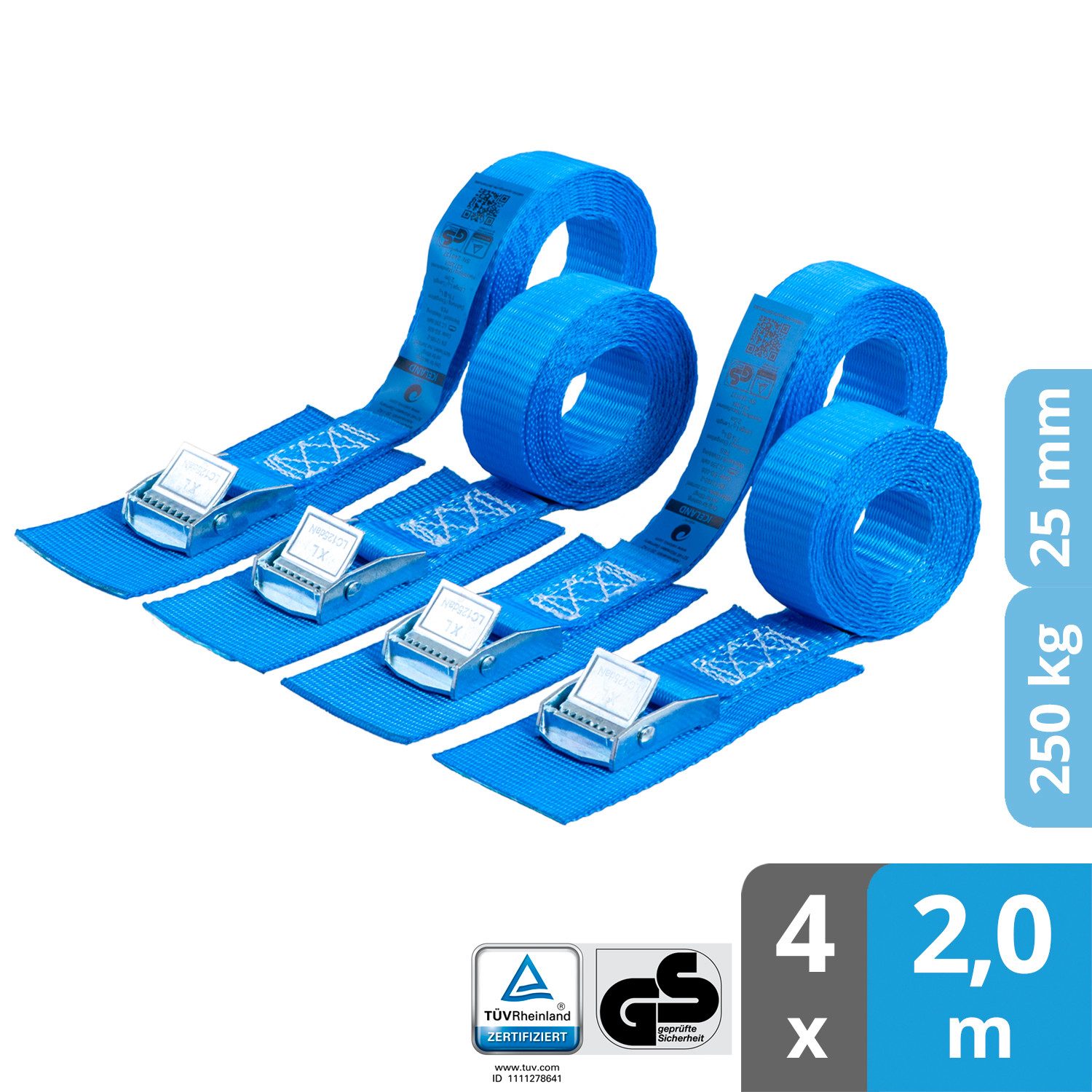 valonic Spanngurt Spanngurte Klemmschloss SG-505 (4 Stück) - ICELAND !#Vater (4-St)