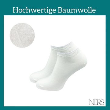 NERS Sneakersocken 10 Paar für Damen und Herren aus gekämmter Baumwolle, ohne Naht (10-Paar, 10 Paar) mit Komfortbund, ALLTAG & SPORT