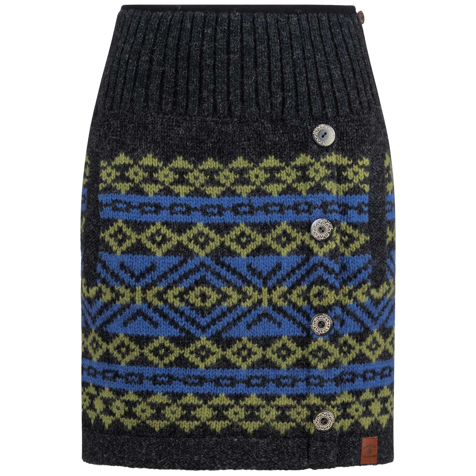 KUNST UND MAGIE Strickrock Bunter Strickrock kurzer Rock+nordischen Mustern günstig online kaufen