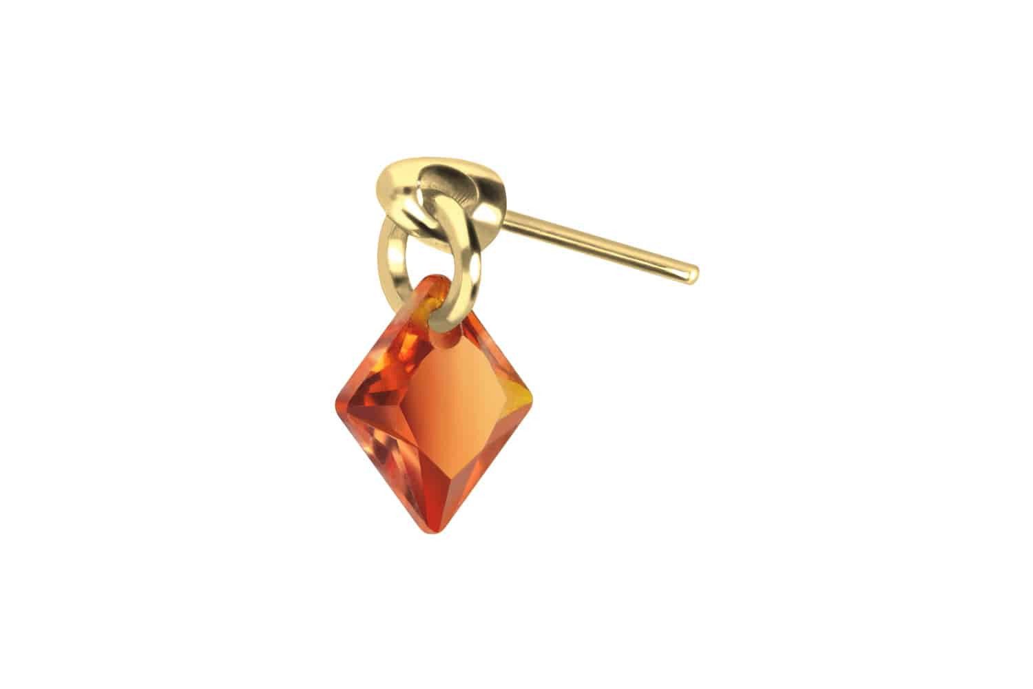 Farbe: Goldfarben + Kristall: Hellrot