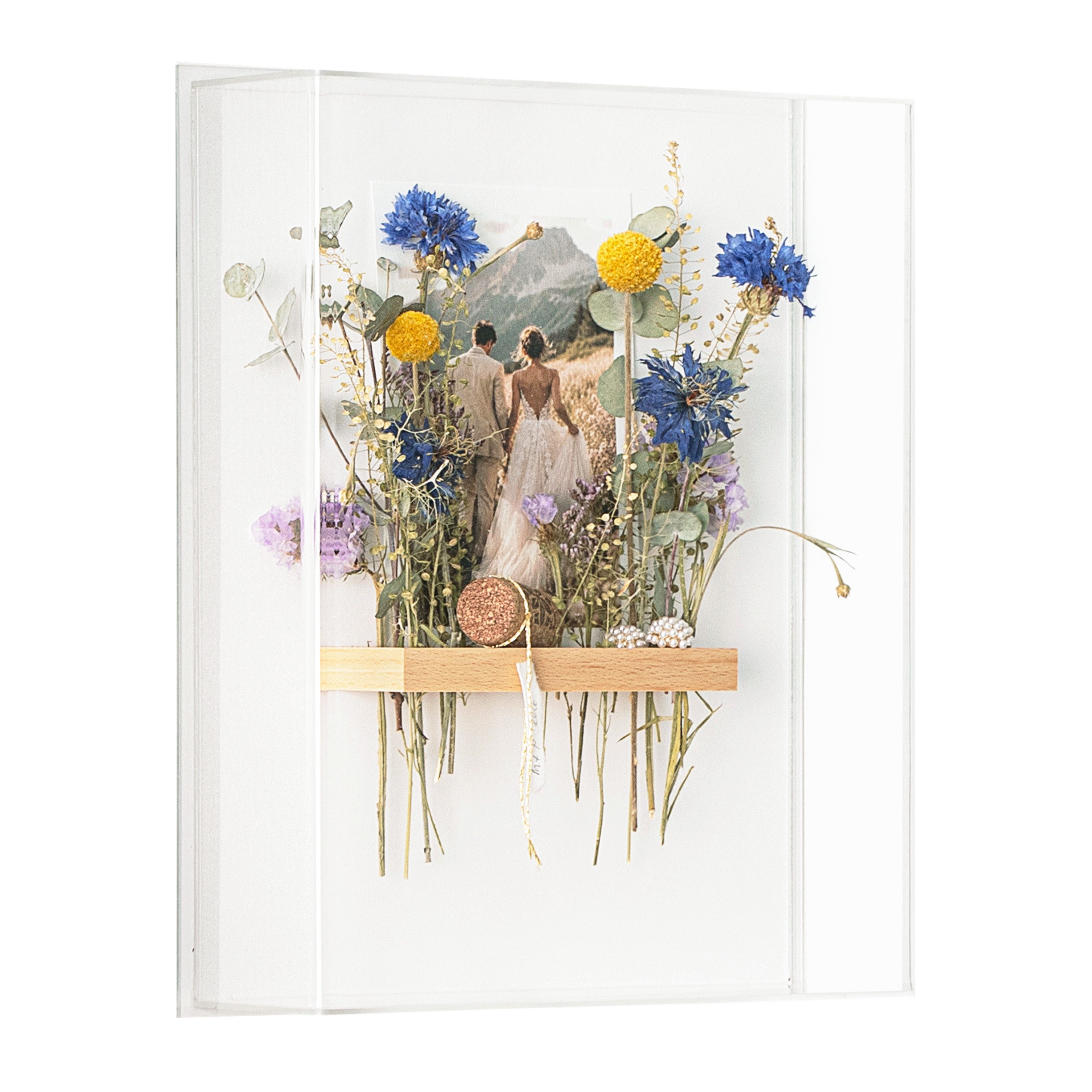 krasspedia Bilderrahmen DIY-Set "käthe" Brautstrauß aufbewahren, 24x30 cm, 7 cm tief, Brautstrauß, Hochzeit, Hochzeitsgeschenk, Brautschmuck, Trockenblumen
