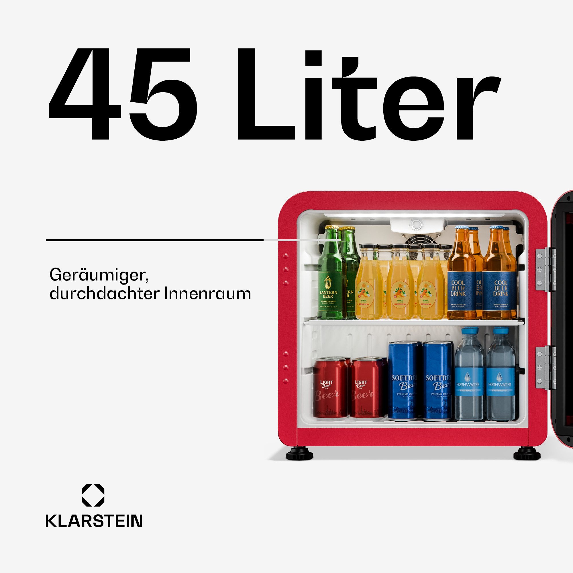 Klarstein Getränkekühlschrank 10048307, 49 cm hoch, 49 cm breit