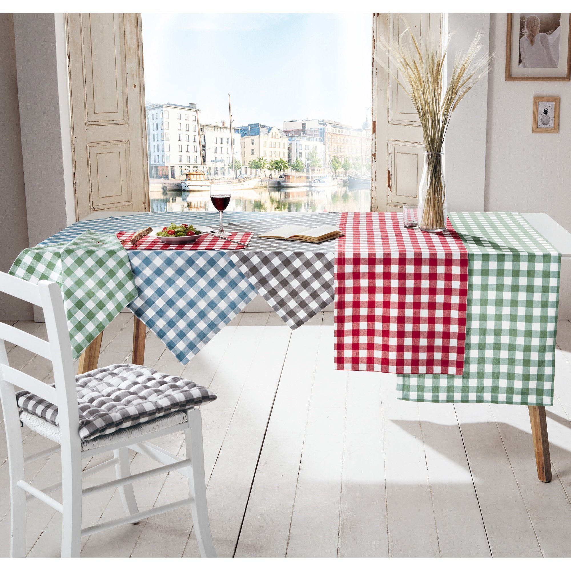 REDBEST Tischdecke Tischläufer "Nashville", Baumwolle Karo günstig online kaufen