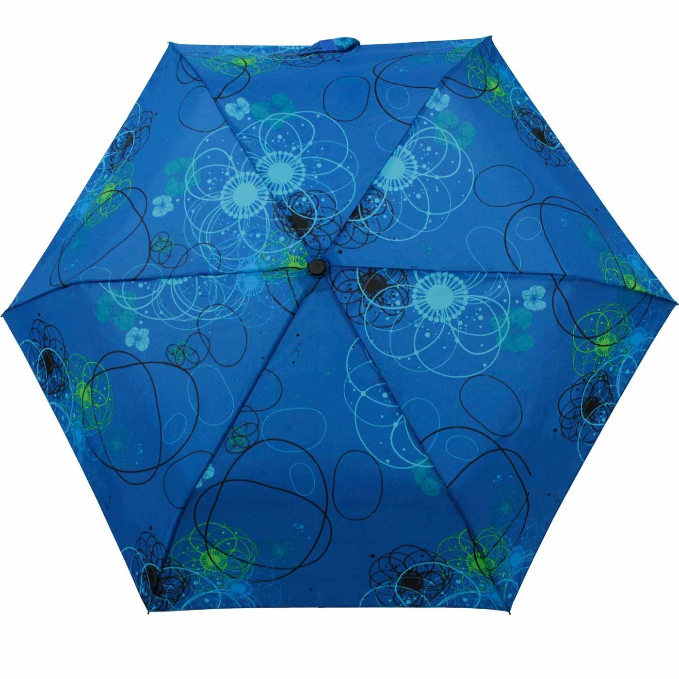 doppler® Taschenregenschirm Super-Mini in leichter kleiner jede Schirm, Barcelona, Damen besonders und passt Havanna blau - Tasche