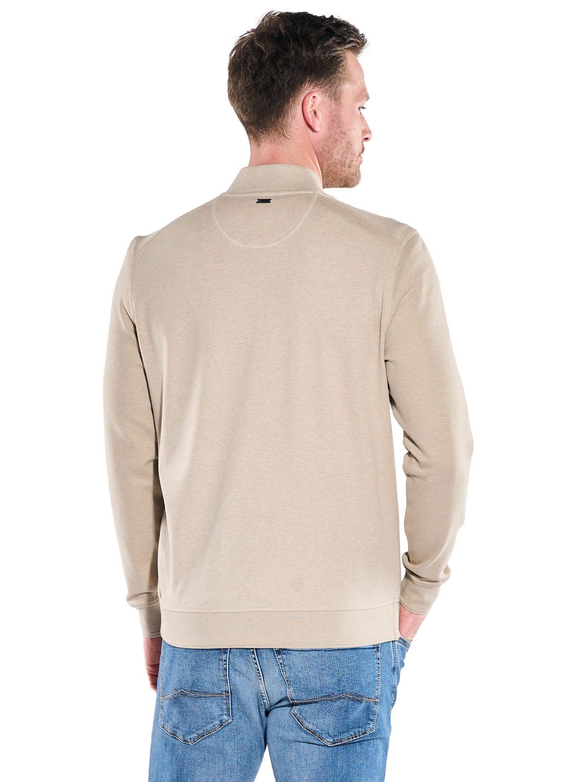 Engbers Sweatshirt Herren Sweatjacke im Blousonstil, Beige