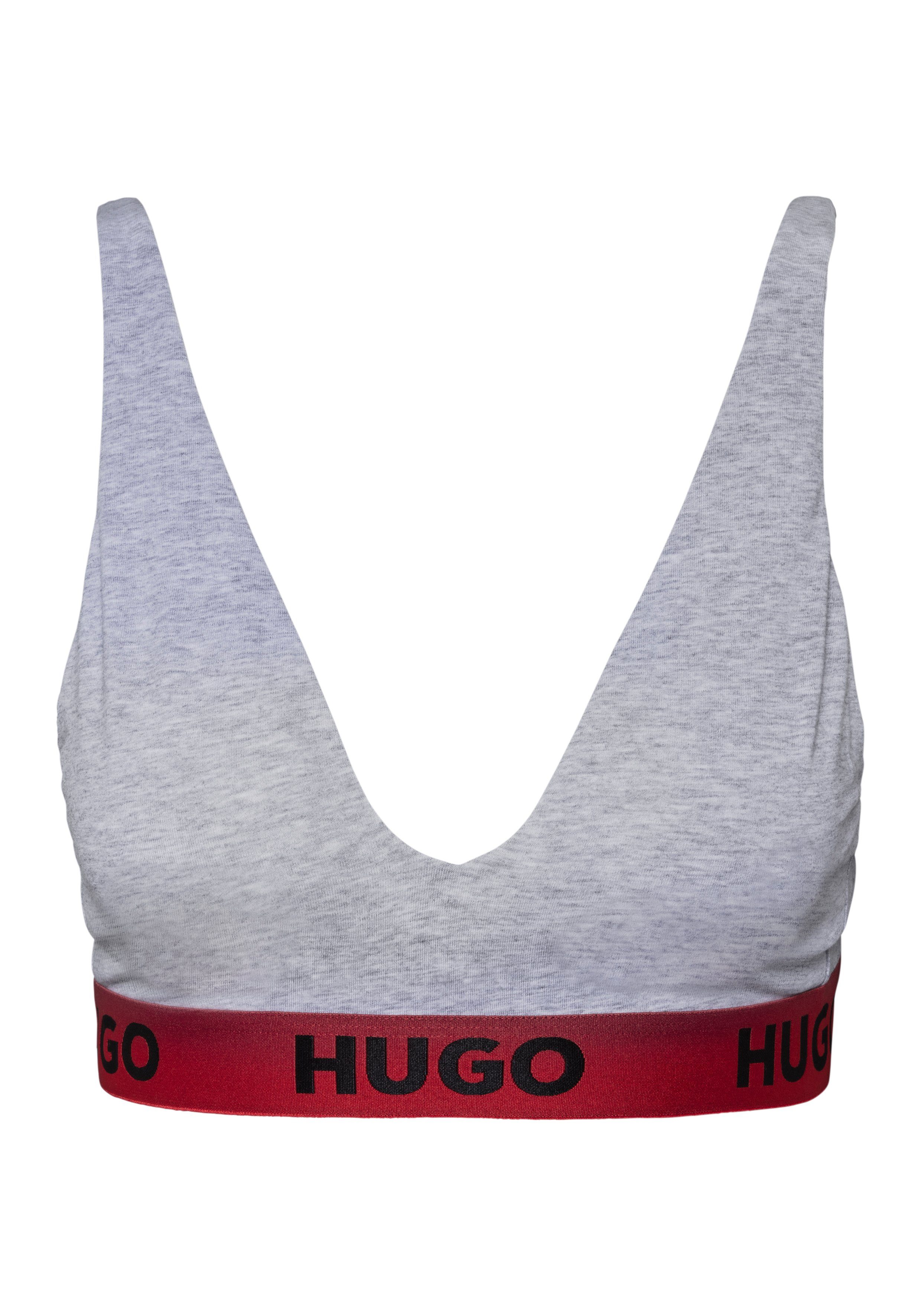HUGO Triangel-BH TRIANGLE PADD.SPORTY mit HUGO dem Logo Medium-Grey auf Bund 035