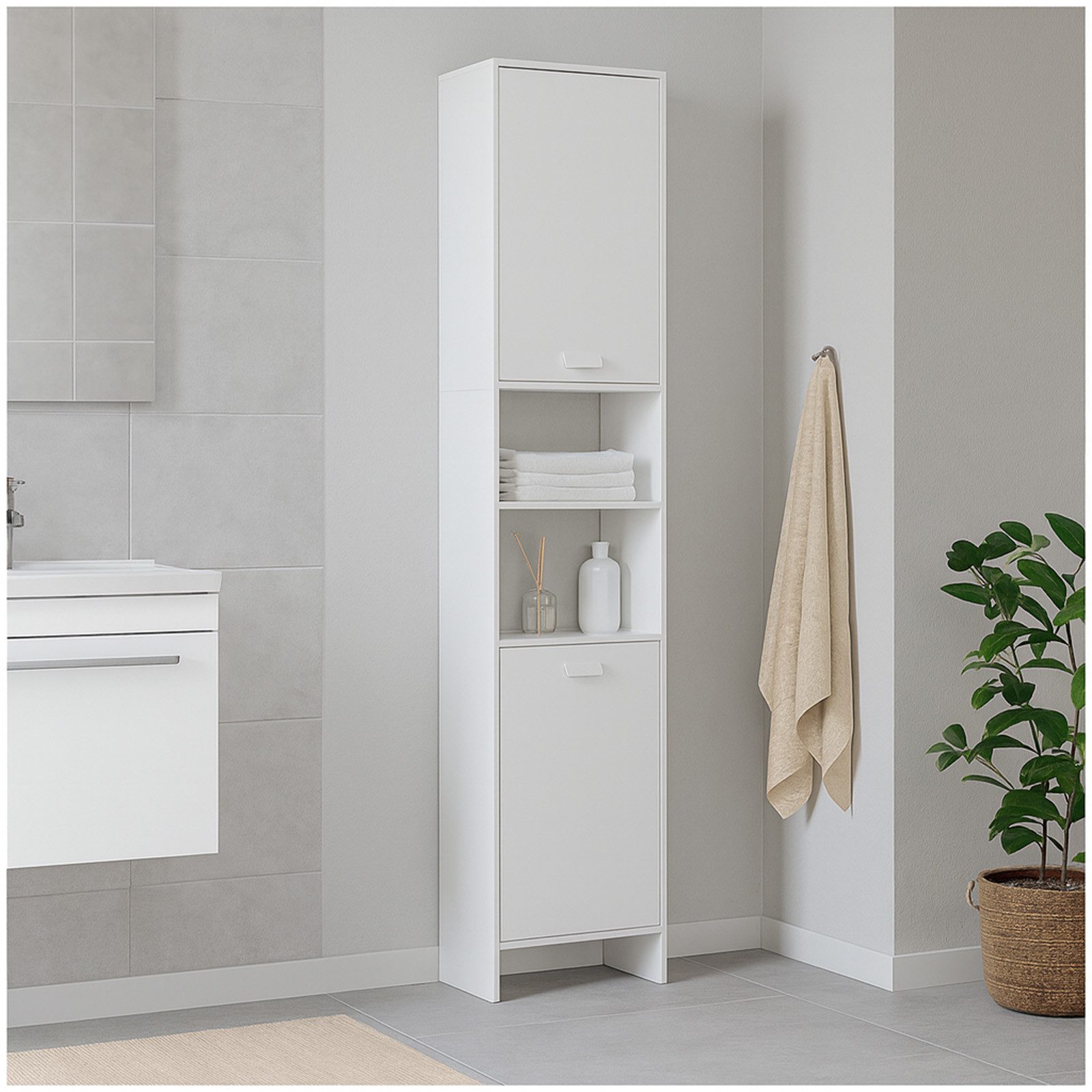 HTI-Living Badregal Badregal Weiß Thekla, Stück 1-tlg., Hochschrank Badschr günstig online kaufen