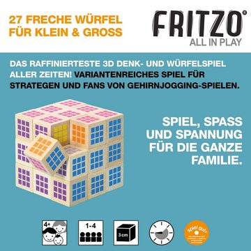 FRITZO Spiel, FRITZO CUBE Two Blocks Gesellschaftsspiel für Erwachsene & Kinder, Made in Europe