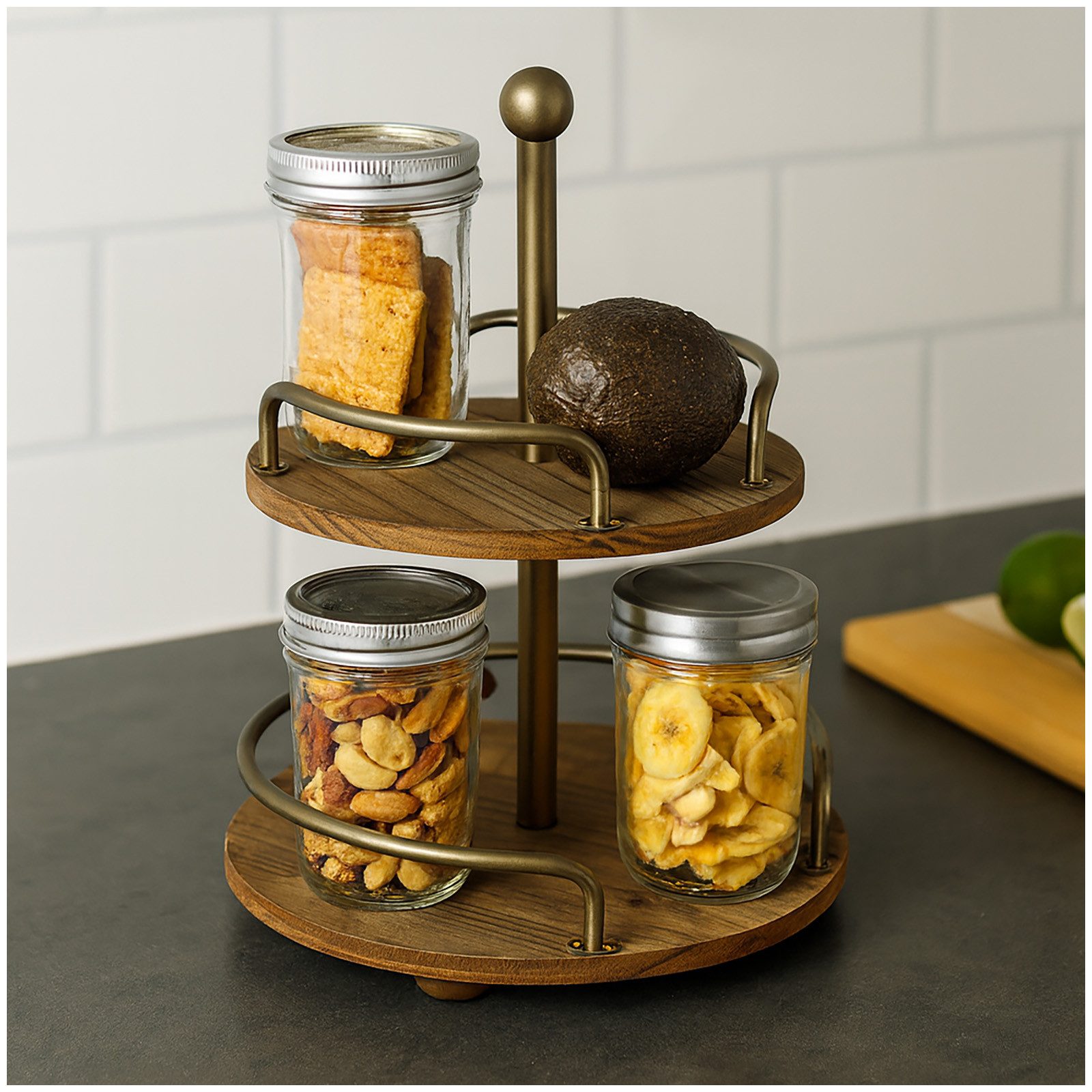 HTI-Line Etagere Etagere Valja, Holz, (Stück, 1-tlg., 1 Etagere), Kuchenteller Servierplatte Cup Cake Ständer