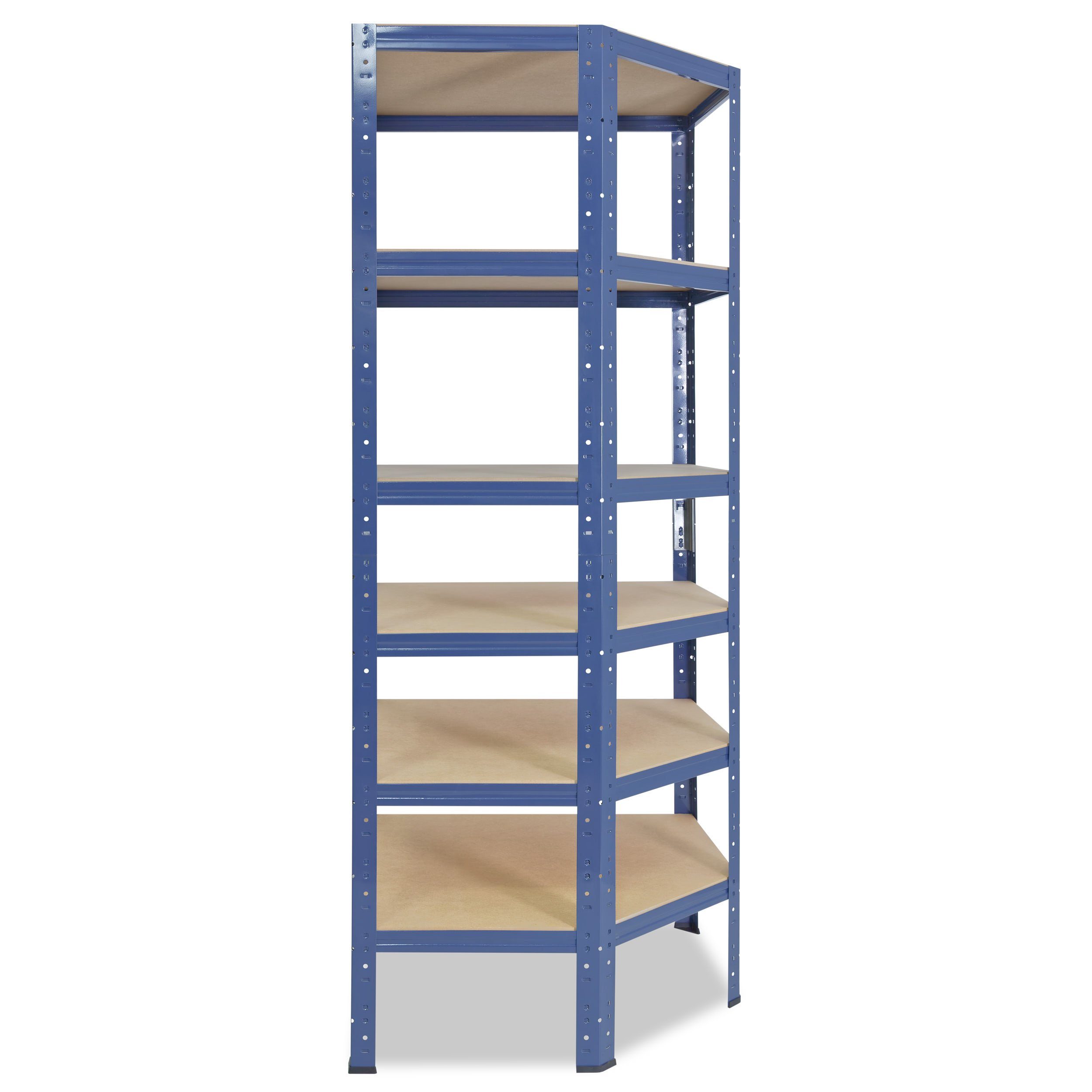 Eckregal 145kg Keller 6 Ecke, HOME, mit Tragkraft Corner 180x70x45cm Metall Steckregal stehend blau, Eckregal Regal verzinkt Shelf Schwerlastregal Garagen Eckregal Böden, shelfplaza