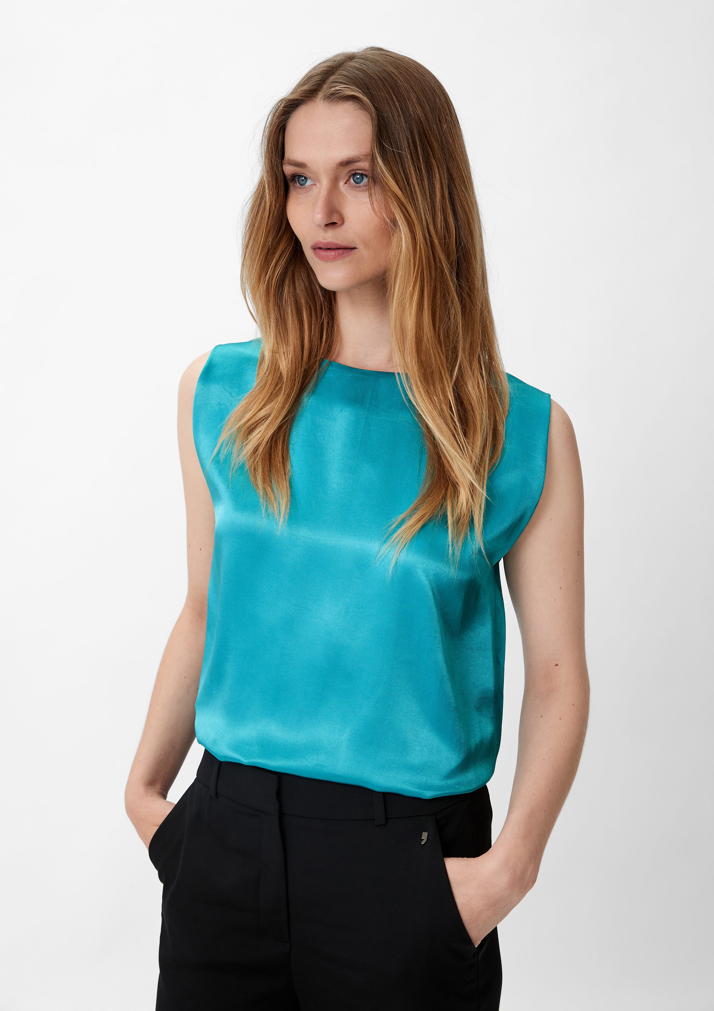 Blusentop Satinbluse aus Viskosemix