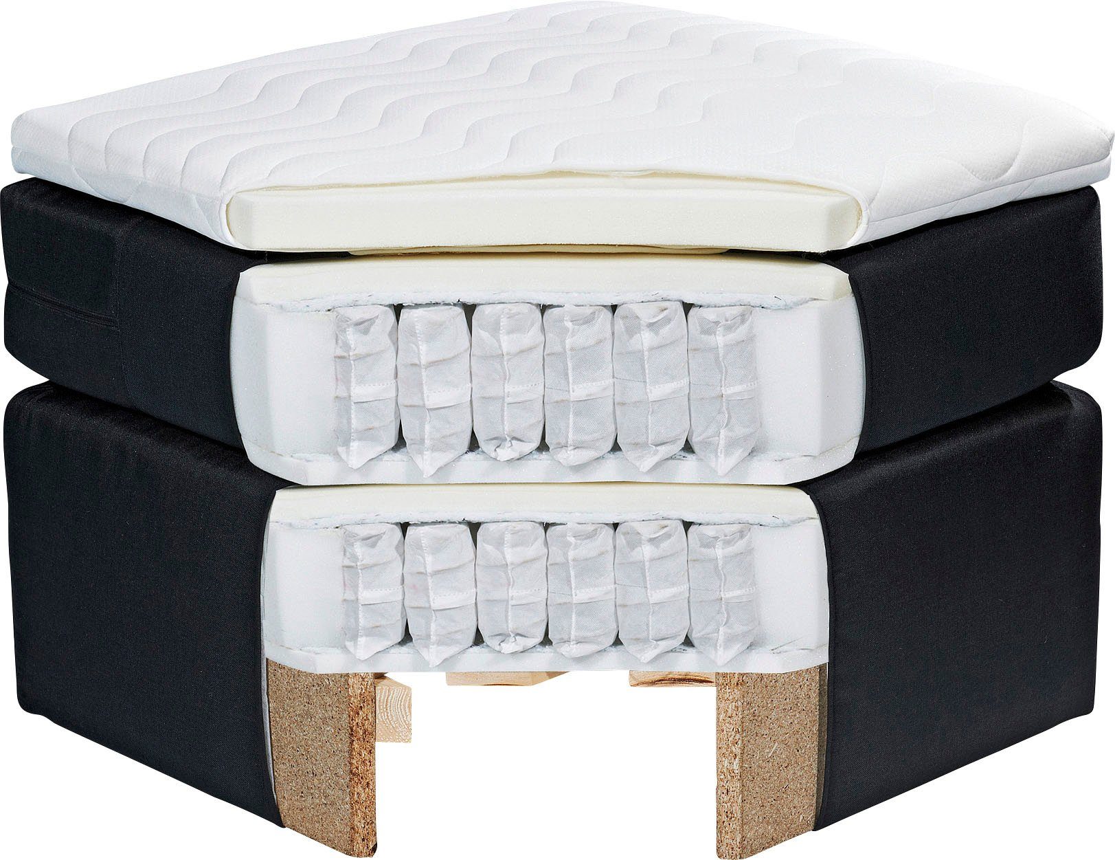 01 Kopfteil inkl. ivory Artemis Boxspringbett im Stauraum EXCITING beige ED creme und DESIGN Topper Motor, Concord,