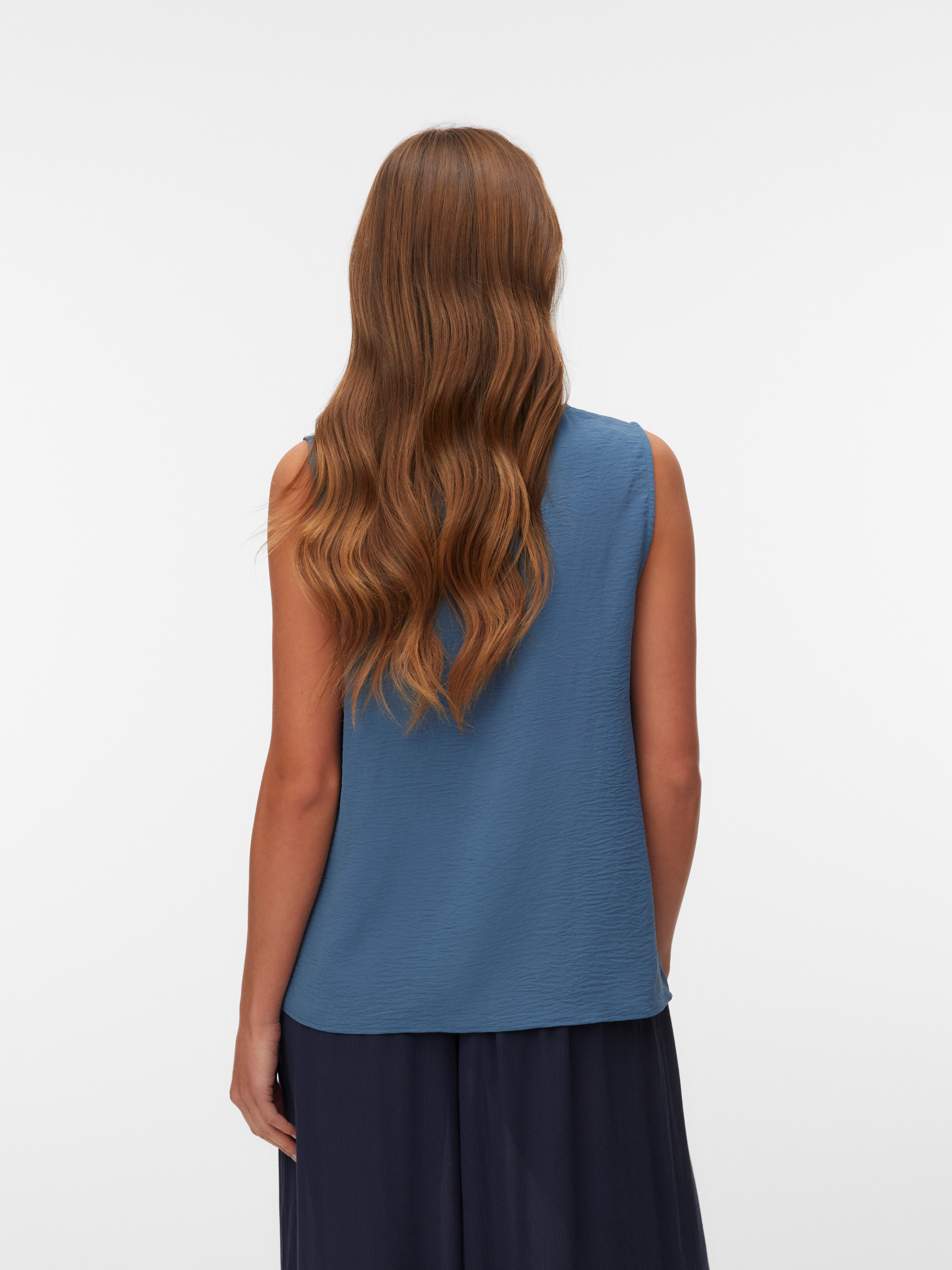 Vero Moda Shirttop VMALVA S/L V-NECK TOP WVN NOOS Kunstfaser, regular fit günstig online kaufen