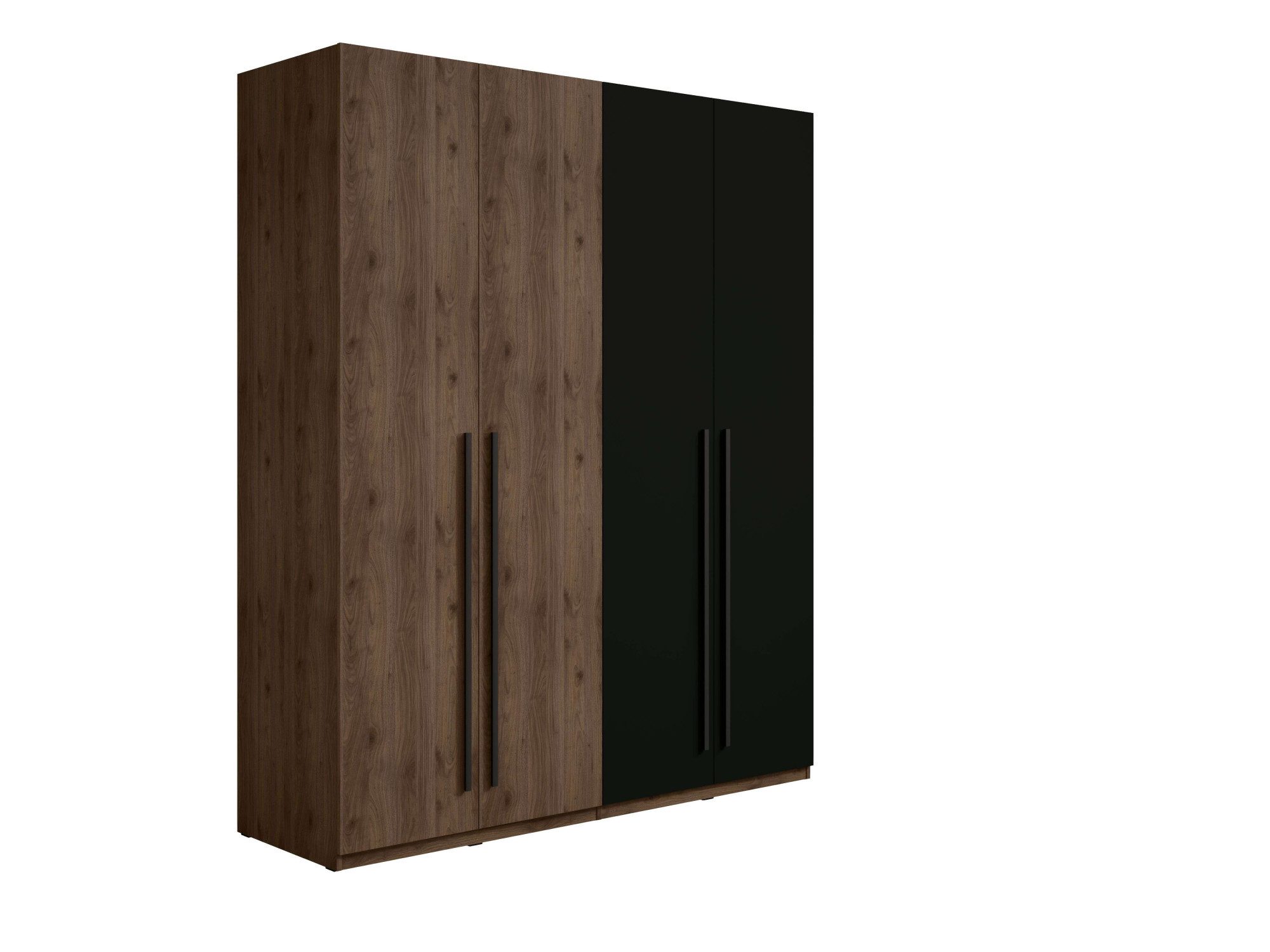 Home affaire Kleiderschrank RIMINI Drehtürenschrank mit Soft-Close-Funktion, B/T/H: 180/60/220 cm Garderobe mit 4 Drehtüren und schwarzem Griffen, viel Stauraum