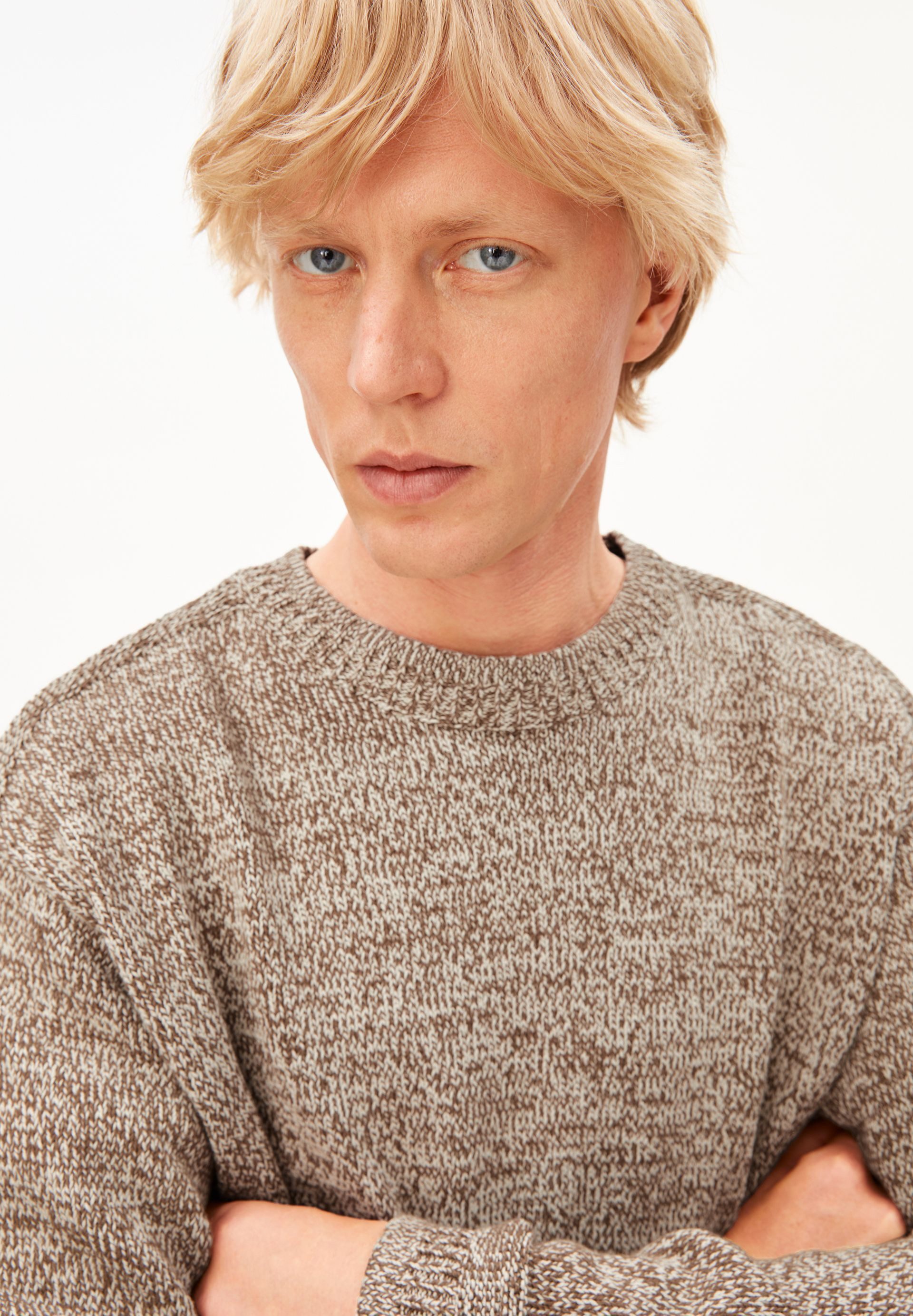 Armedangels Strickpullover CREWNECK MOULINE Relaxed Fit