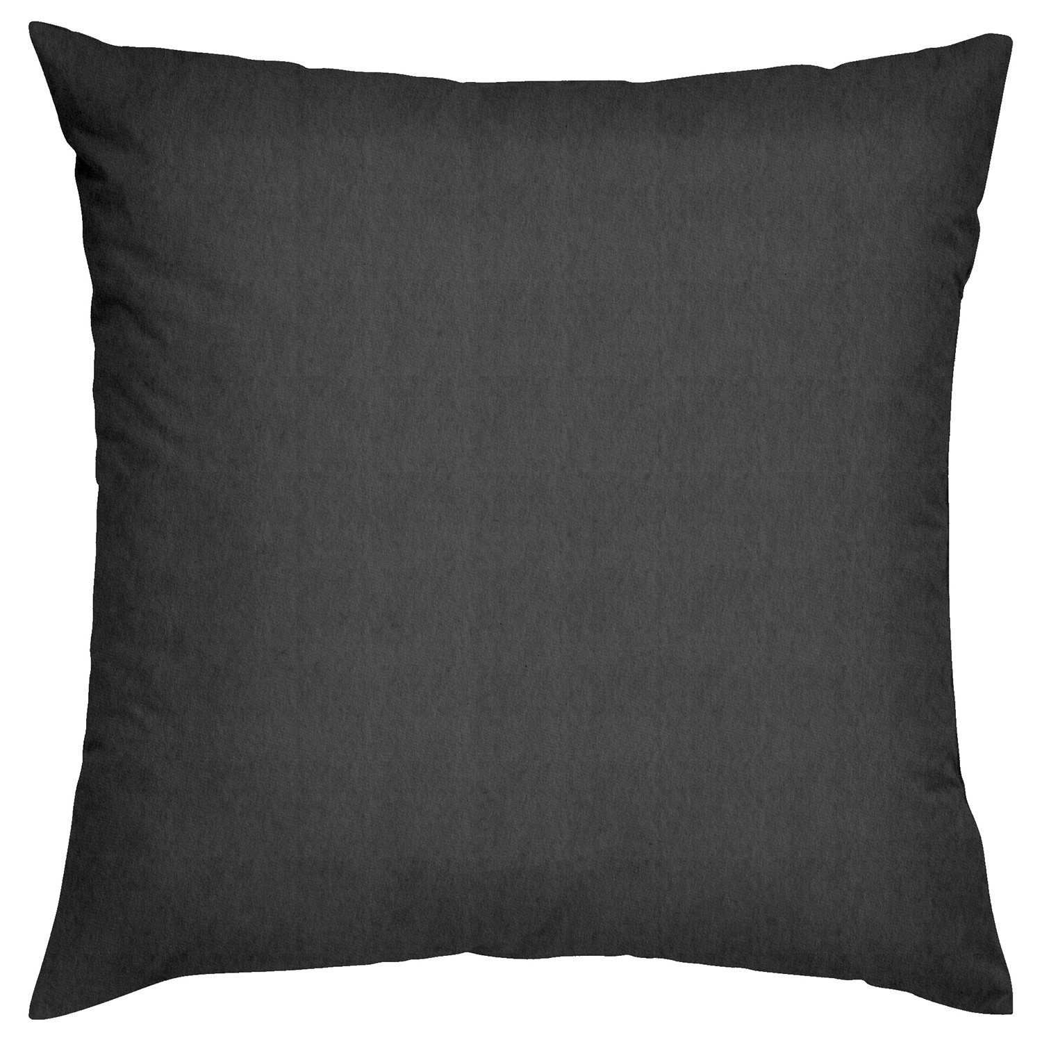 Dekokissen Feinjersey Kissenhülle, Grau, B 80 cm, L 80 cm