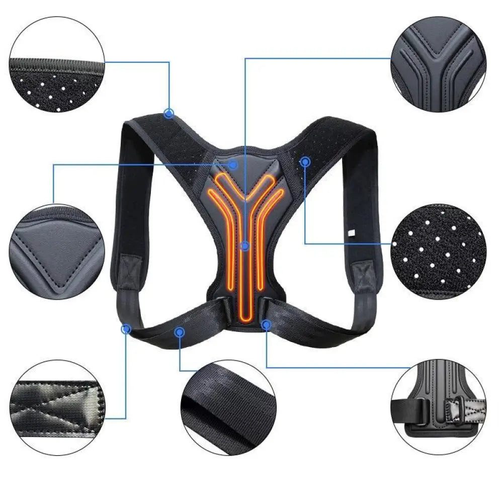 Sport-Knight® Rückenstabilisator Rückentrainer, Haltungskorrektur, anpassbar, verstärktes Rückenpolster
