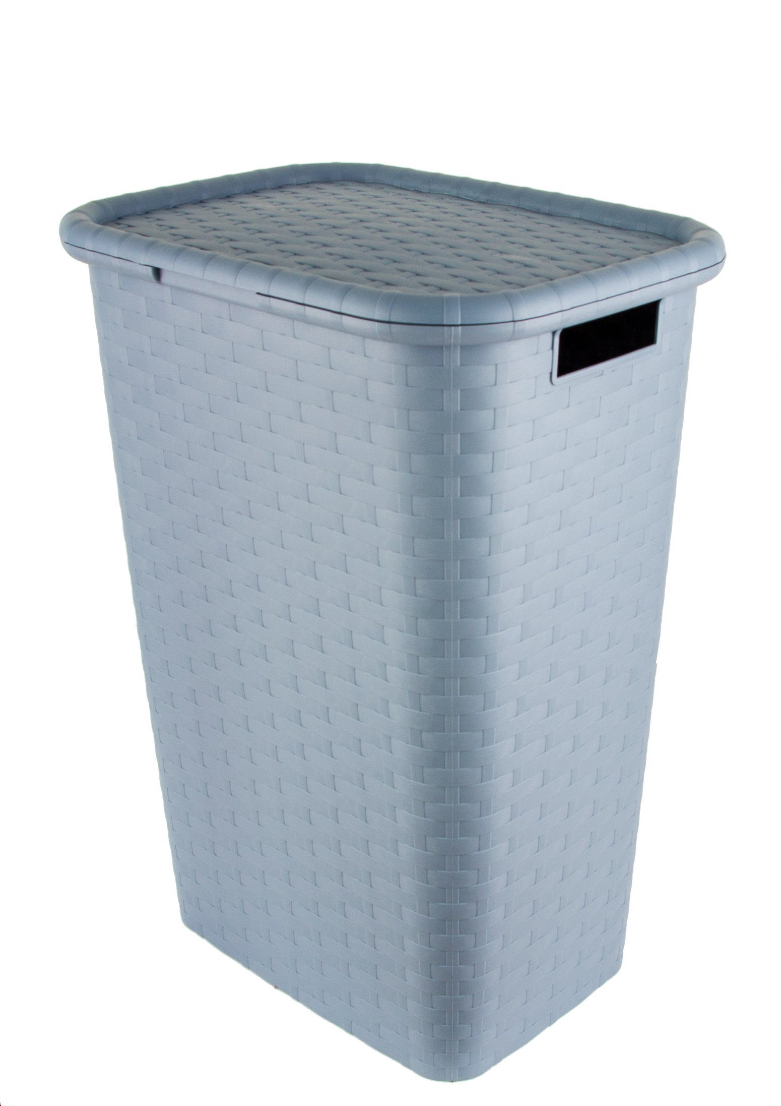 Wäschekorb Wäschetruhe Wäschebox in Flecht Rattan-Optik 65 Liter pastell blau