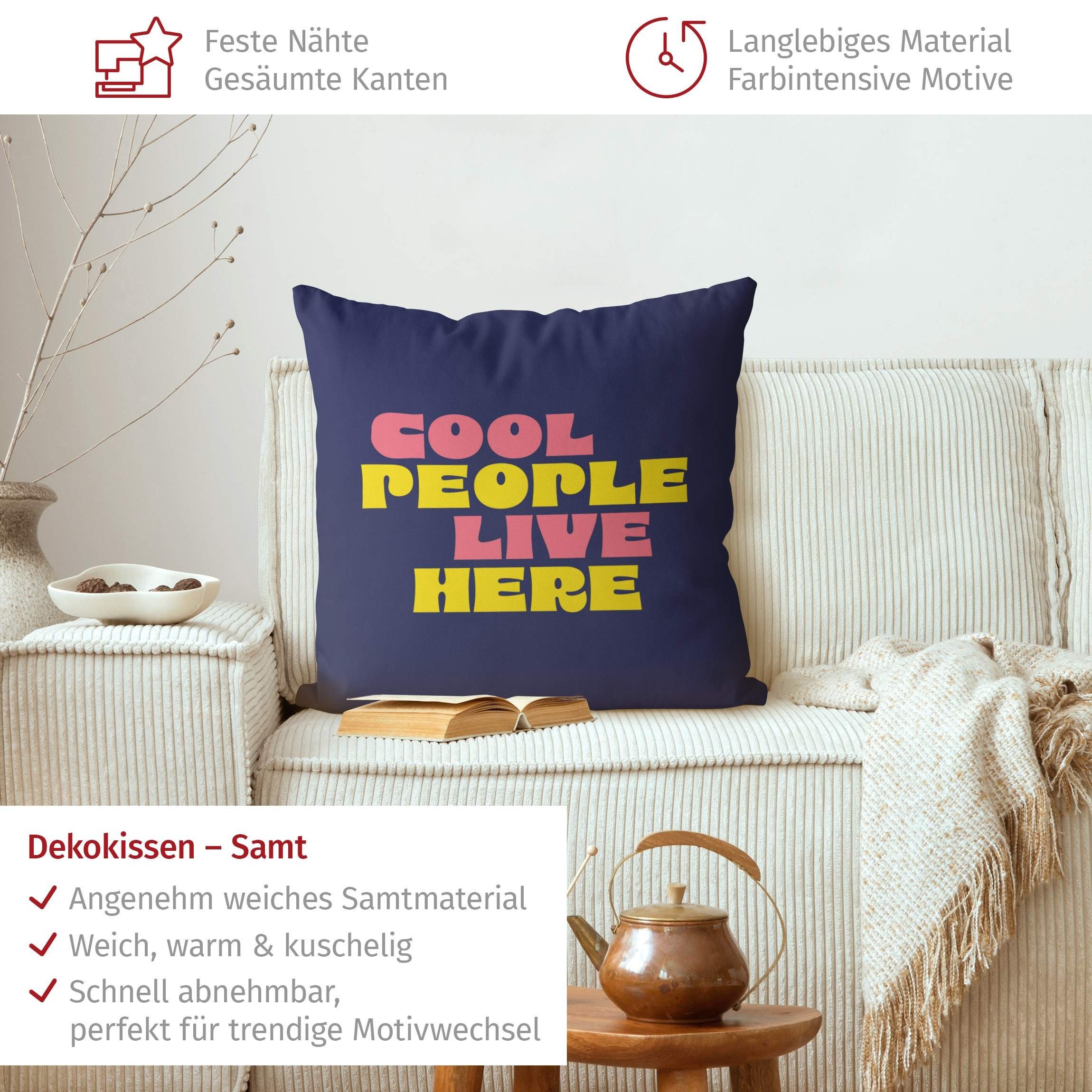 Bilderdepot24 Dekokissen drinnen Kissenhülle/ Sofakissen/ Zierkissen Kissenhülle blau Sprüche P, Bezug mit / ohne Füllung Zierkissen Outdoor Sofa Bett