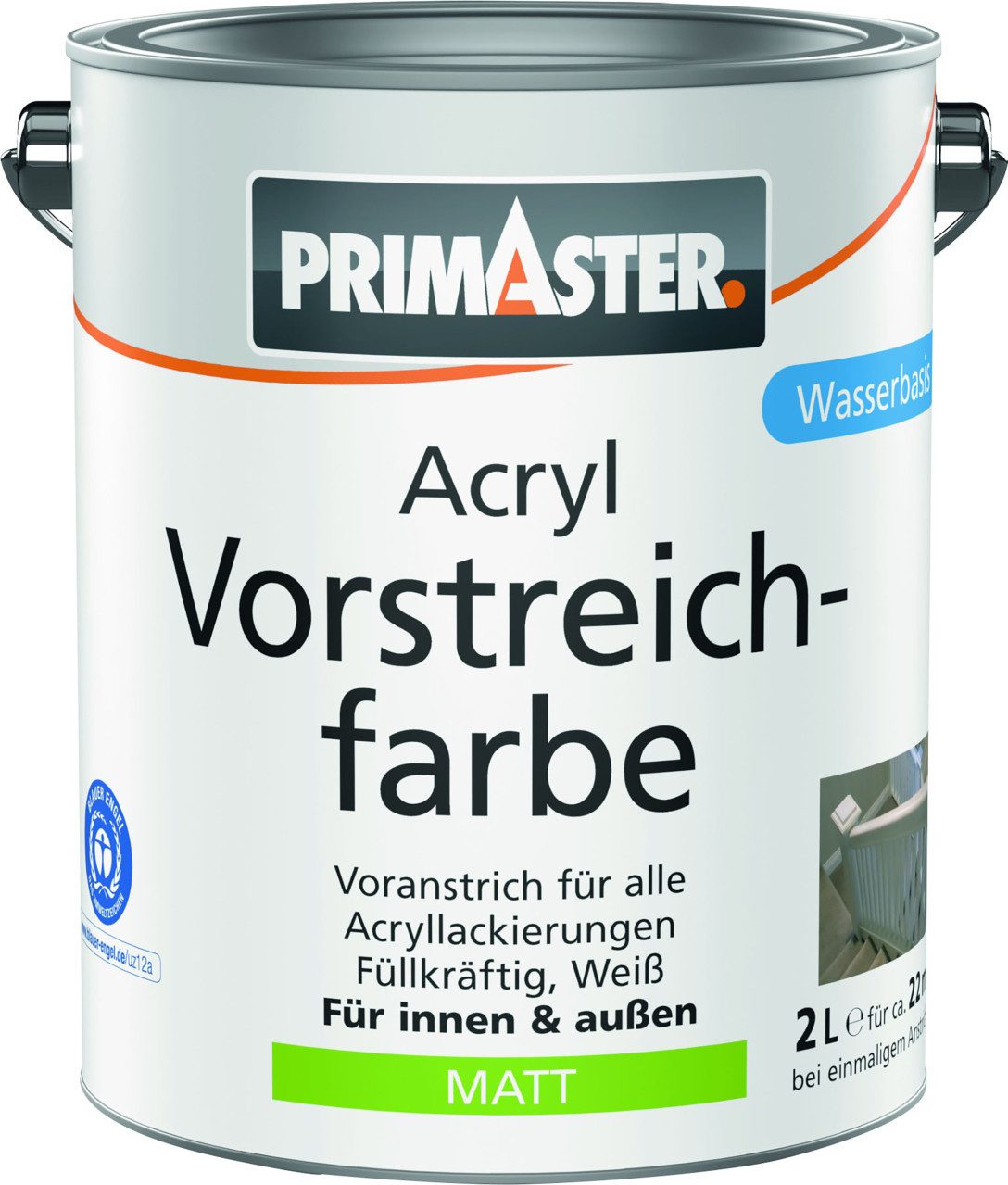 Primaster Acryl-Vorstrichgrund Primaster Acryl Vorstreichfarbe 2 L weiß