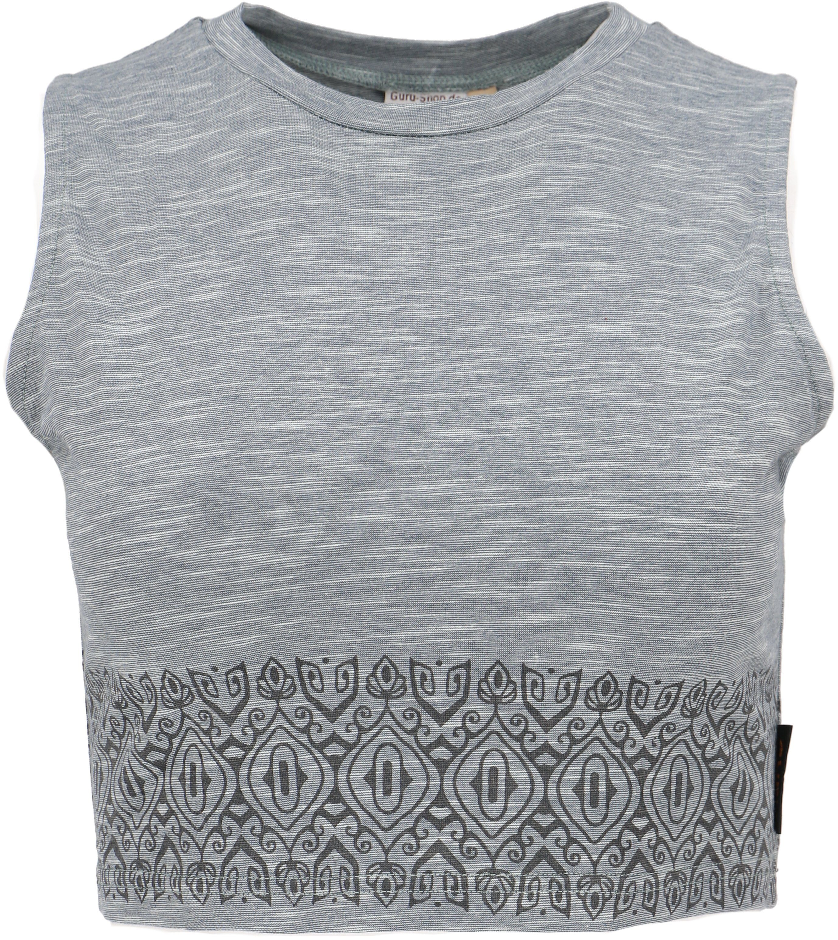 Guru-Shop T-Shirt Kurzes Top, bedrucktes Yoga Top, Yogatop aus.. Festival, Ethno Style, Psychedelic, alternative Bekleidung