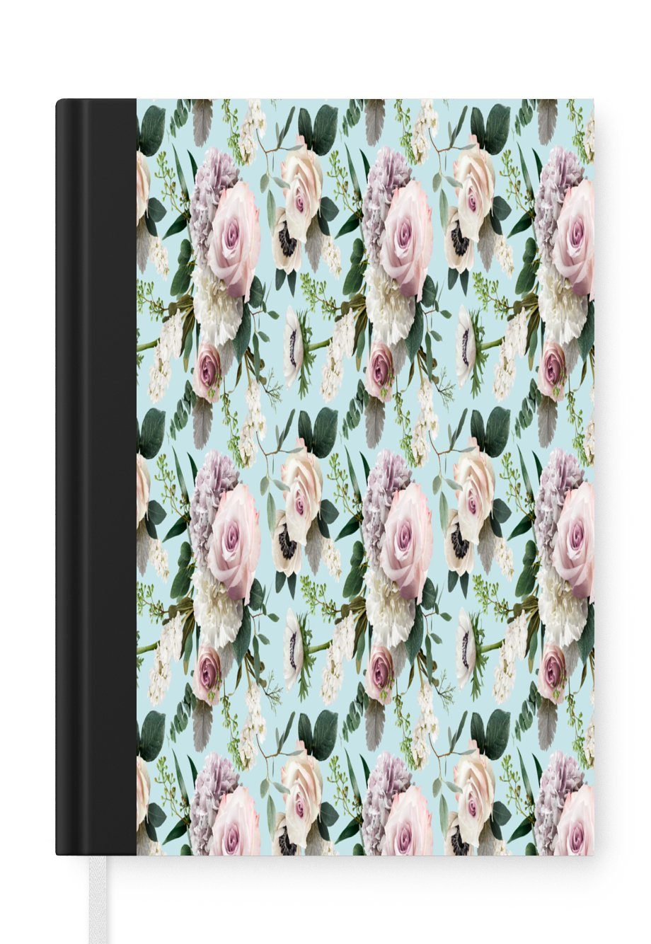 MuchoWow Notizbuch Blumen - Rosen - Flieder, Journal, Merkzettel, Tagebuch, Notizheft, A5, 98 Seiten, Haushaltsbuch