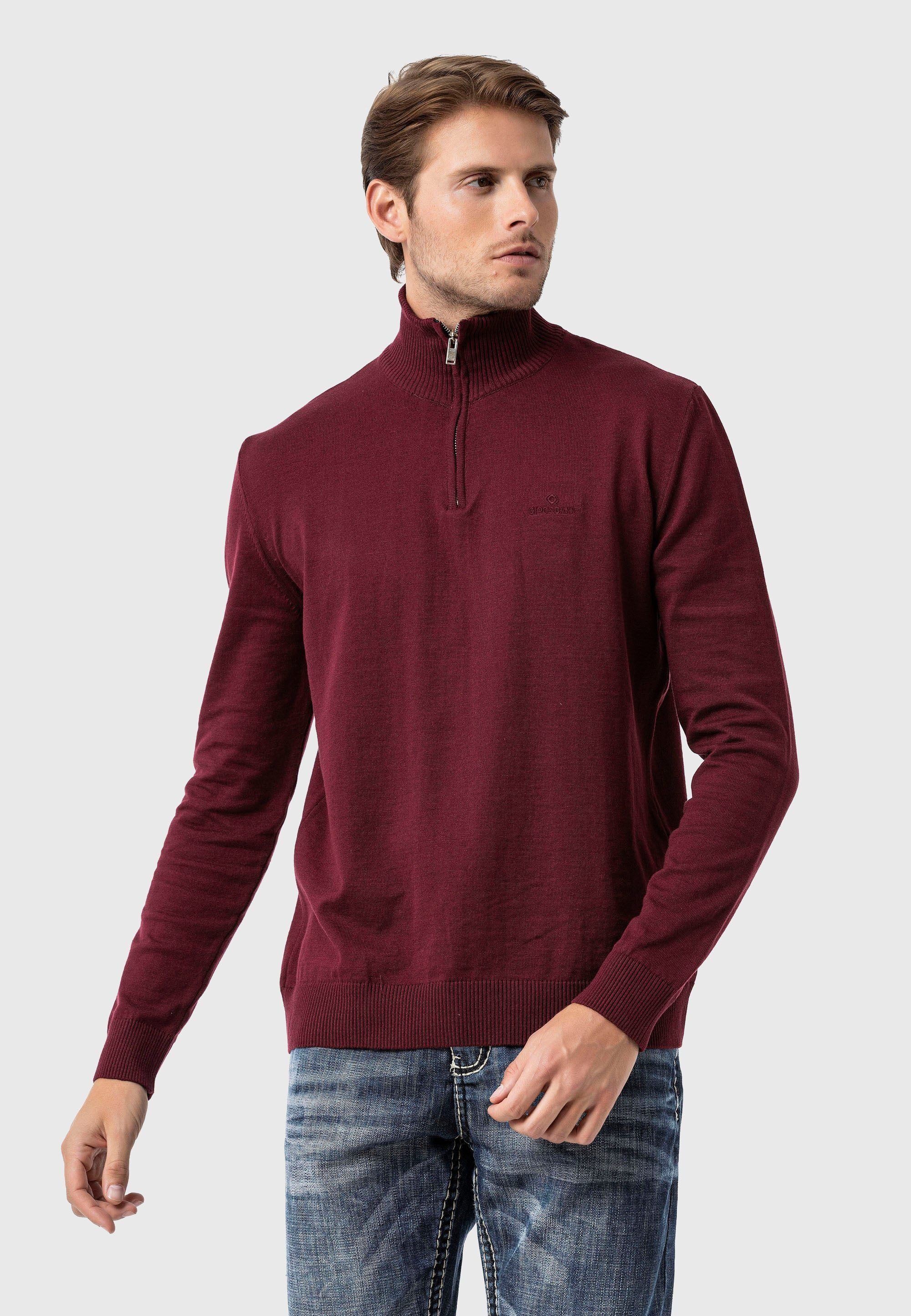 Cipo & Baxx Troyer Pullover (1-tlg) mit Troyer-Kragen