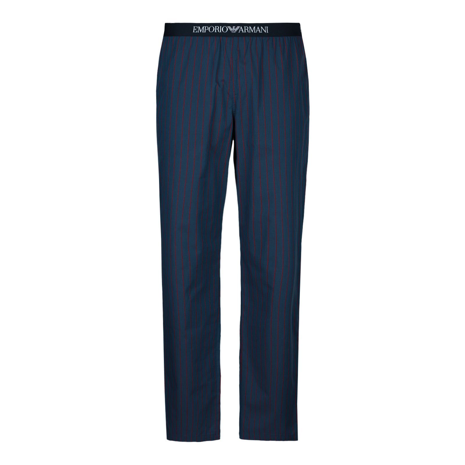 Emporio Pyjamahose Armani Homewear 23534 Trousers poppy Bund auf umlaufenden mit / Markenschriftzug dem blue