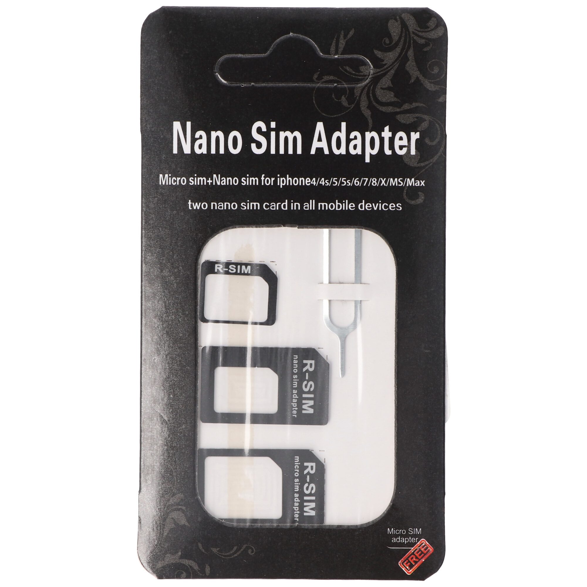AccuCell SIM-Kartenadapter 4in1, Adapter Micro-SIM auf SIM, Nano-SIM auf SIM, Smartphone-Adapter