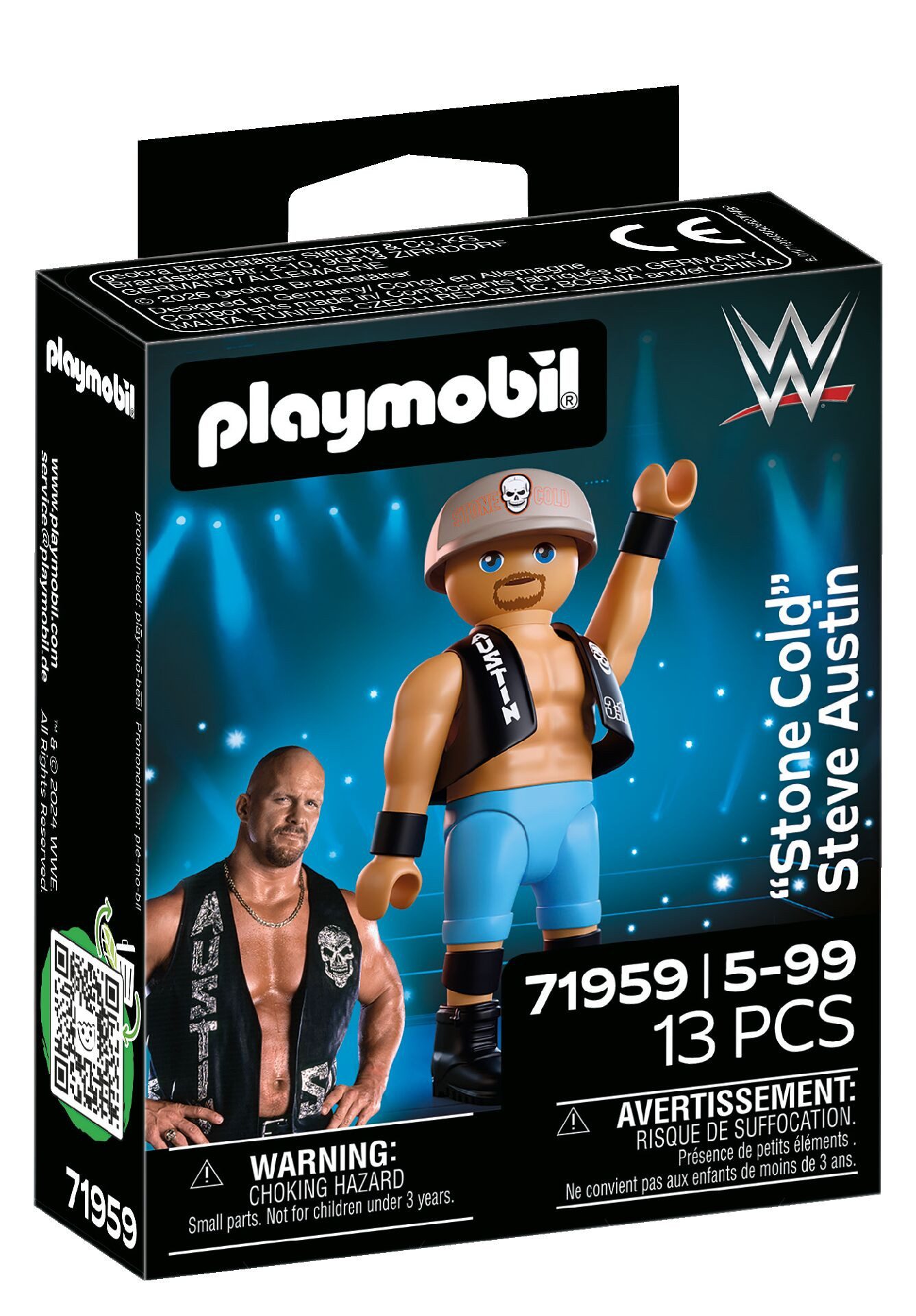 Playmobil® WWE "Stone Cold" Steve Austin (71959), WWE Konstruktions-Spielset, Made in Europe – Bild 3 von 3