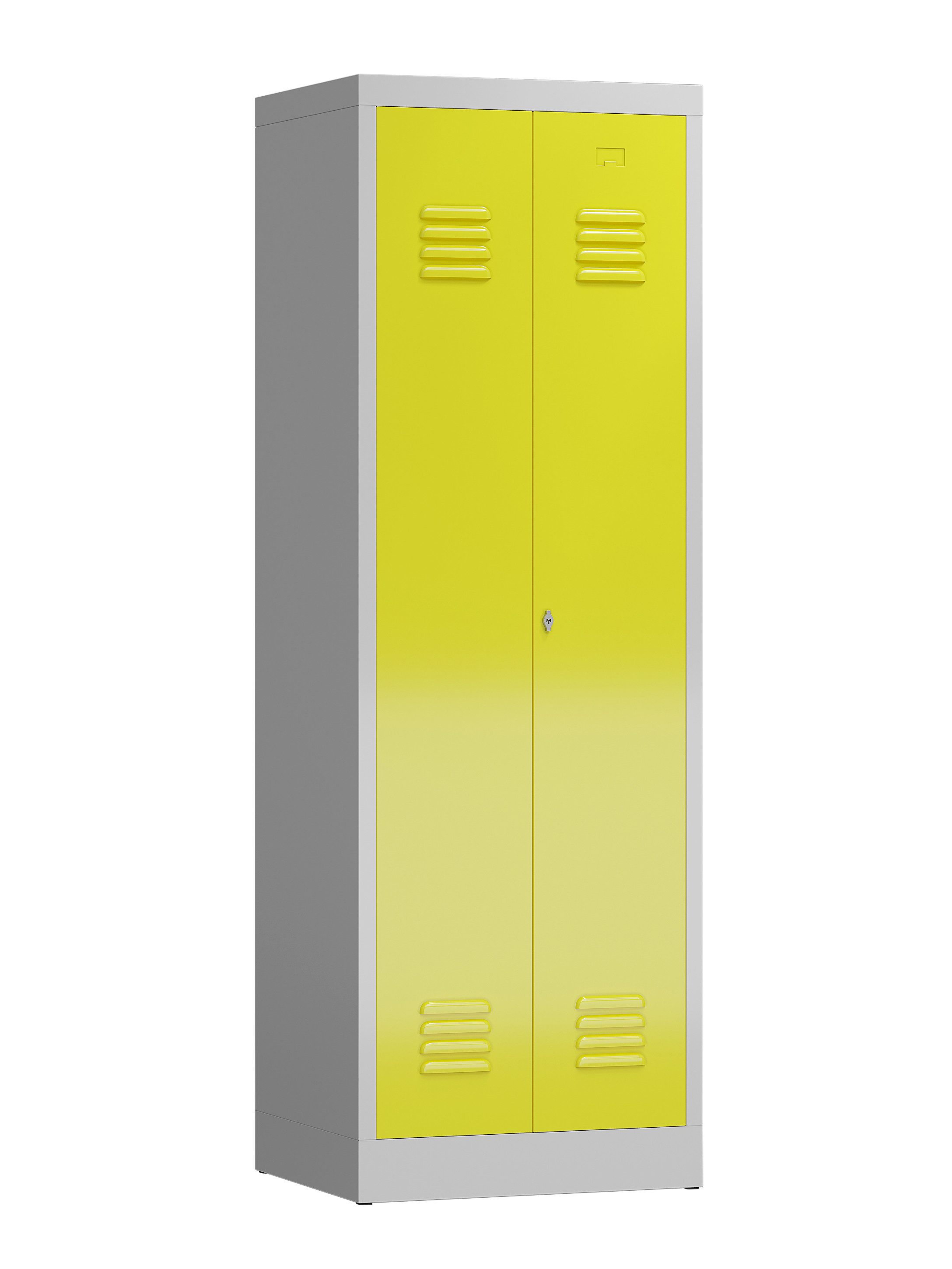 Steelboxx Spind Spind Spindschrank 2 Abteile mittig schließend 180x60x50mm (1-St) Komplett verschweißt und montiert, keine Montage erforderlich