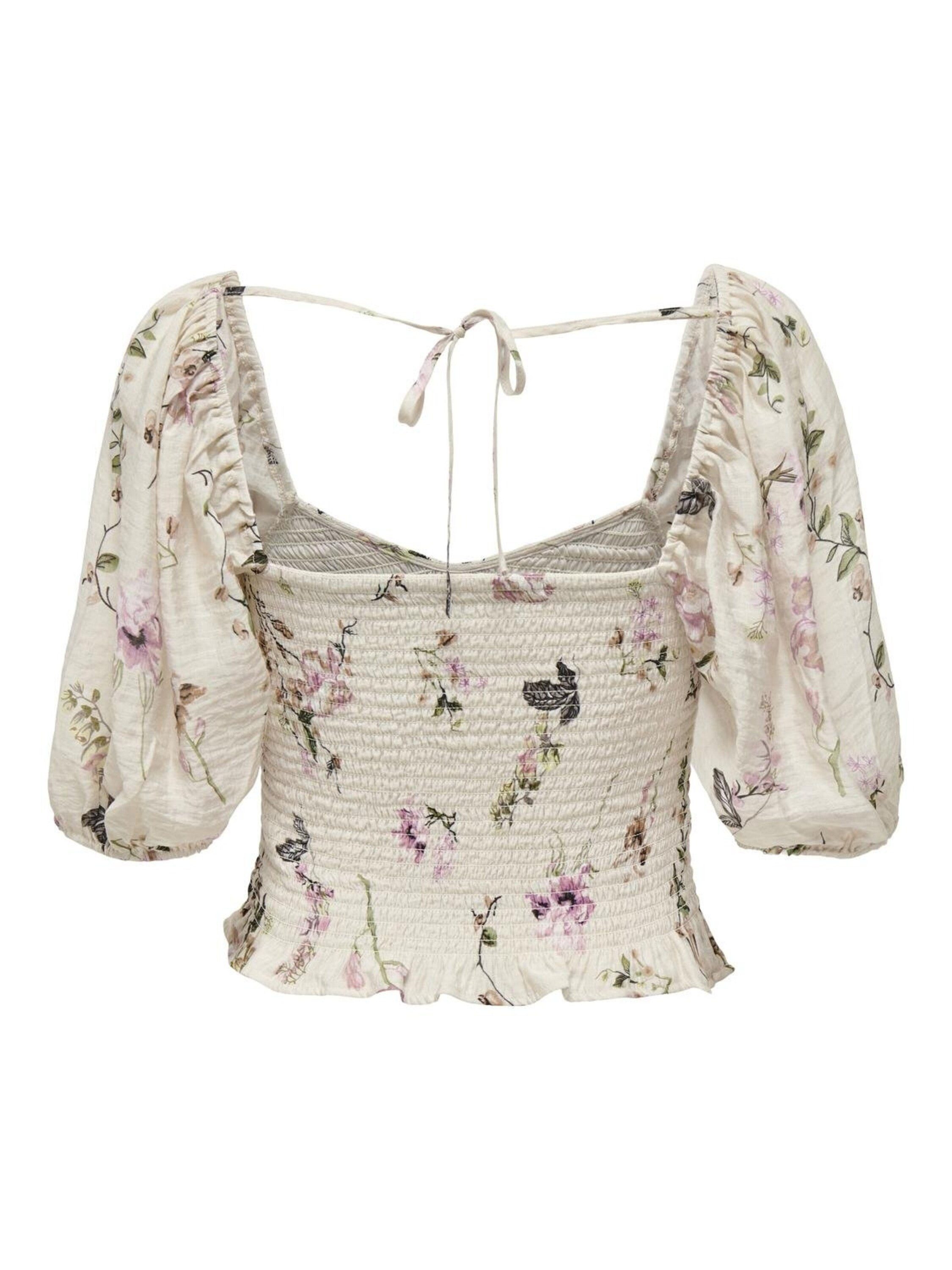 ONLY Kurzarmbluse LUCCA (1-tlg) Drapiert/gerafft