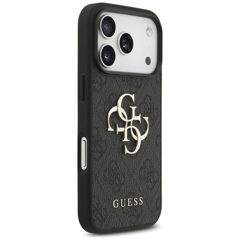 Guess Handyhülle iPhone 18 Pro Schutzhülle Kunstleder Case Big Logo Metall 6,3 Zoll, Kantenschutz – Bild 4 von 5