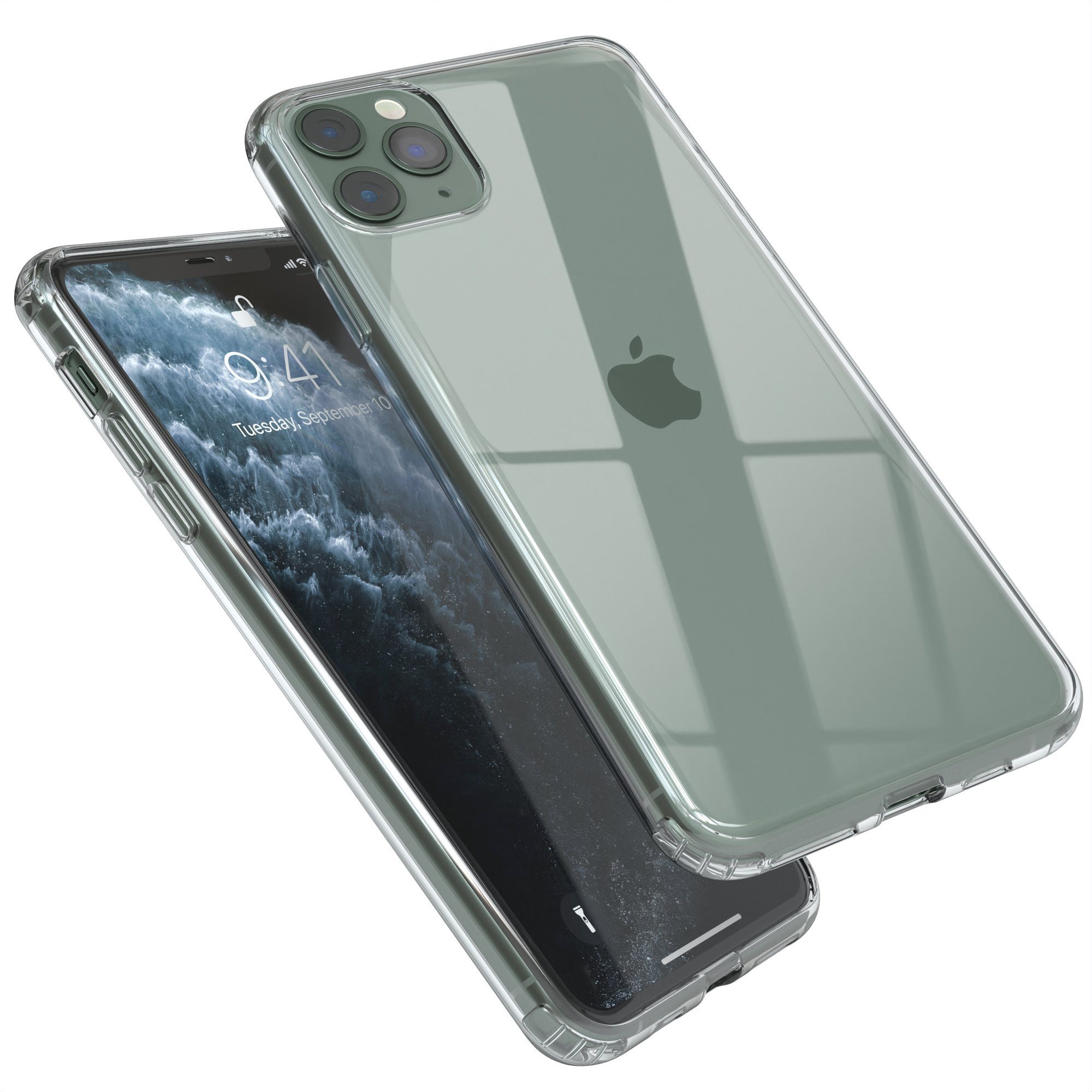 EAZY CASE Handyhülle Crystal Clear Case für Apple iPhone 11 Pro Max 6,5 Zoll, Schutzhülle Kameraschutz Silikonhülle Transparent Handyhülle Slimcover