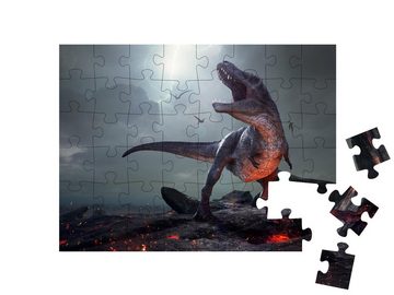puzzleYOU Puzzle Tyrannosaurus Rex als 3D-Illustration, 48 Puzzleteile, puzzleYOU-Kollektionen Dinosaurier, Tiere aus Fantasy & Urzeit