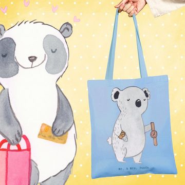 Mr. & Mrs. Panda Tragetasche Uhrmacher Herz - Sky Blue - Geschenk, Einkaufstasche, Kollegin, Beute (1-tlg), Lange Tragegriffe
