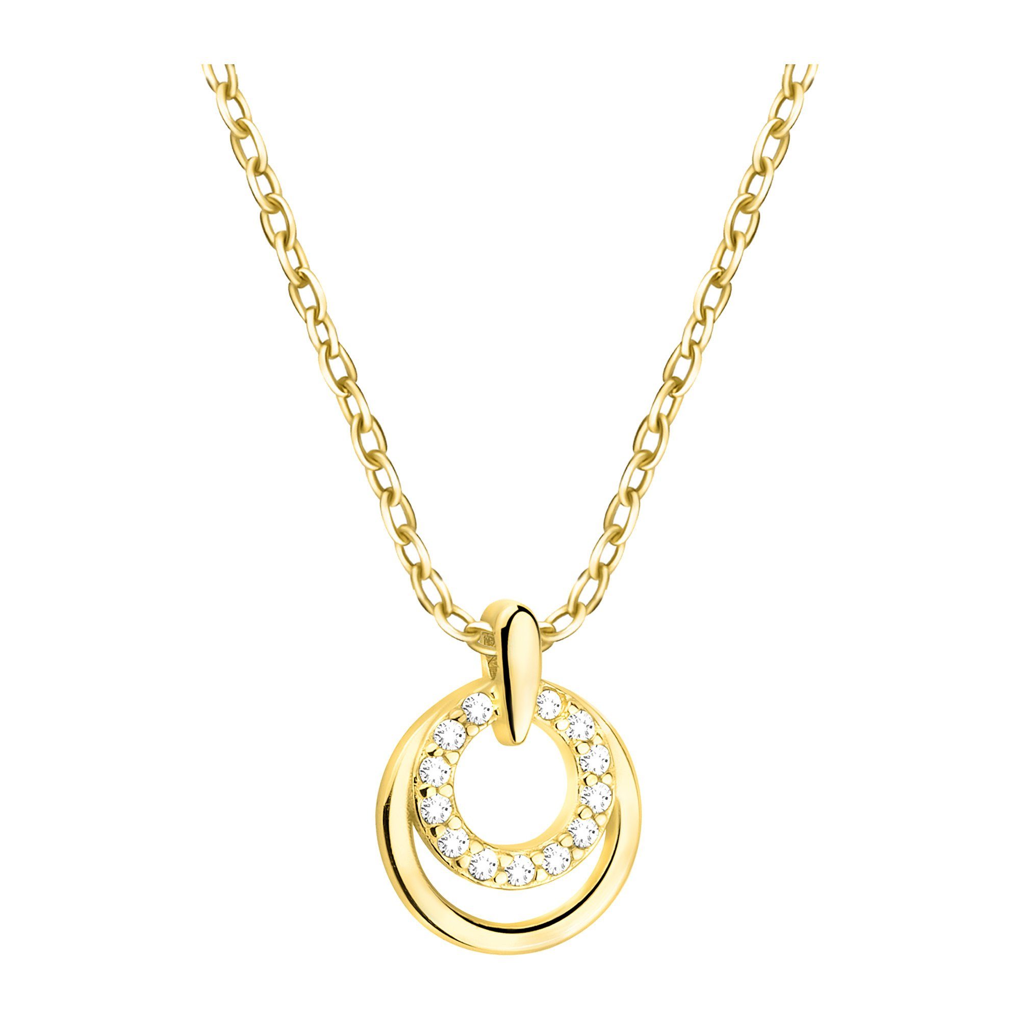 Kreis, gold mit Anhänger Schmuck Milani Damen 925 Kette Silber Sofia