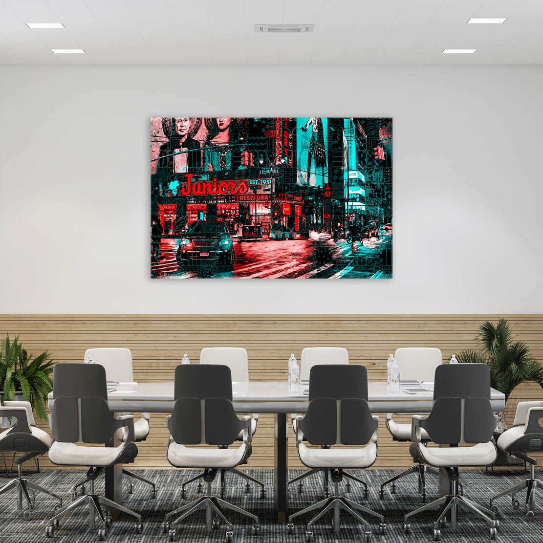 Artedinoi Leinwandbild New York Beautiful Nightlife USA Wandbild Leinwandbild Deko Kunst XL