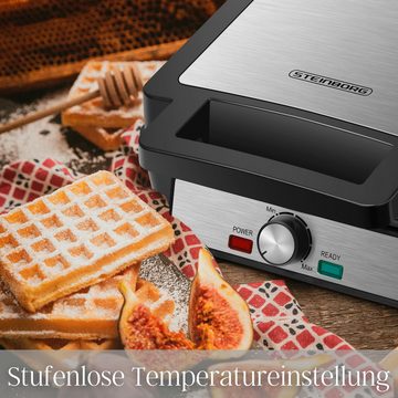 STEINBORG Waffeleisen SB-2060, 1200 W, Anftihaftbeschichtung, Cool-Touch-Technologie