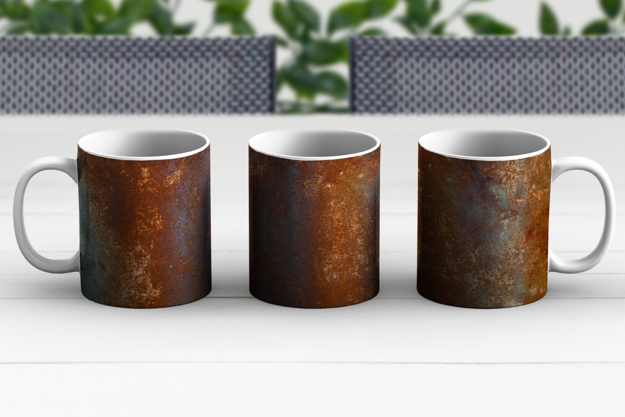 Teetasse, Kaffeetassen, Teetasse, Rost Keramik, - Stahl, Tasse Bronze Geschenk - MuchoWow Becher,