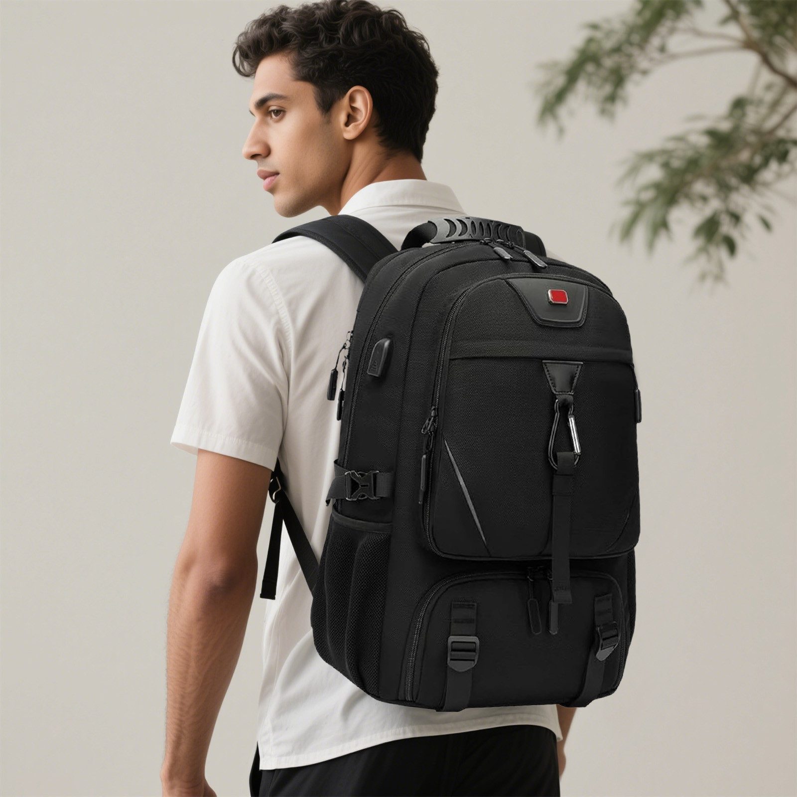 OKWISH Reiserucksack Laptop Rucksack Rucksäcke Groß Schulrucksack Laptoprucksack (Oxford Reisen Notebook Laptop Tasche Schule Handgepäck erweiterbar, 1-tlg., Anti-Diebstahl, Backpack mit Laptopfach, USB-Lade-Anschluss), für Herren Damen Jungen Teenager Freizeit Arbeit Business Reisen