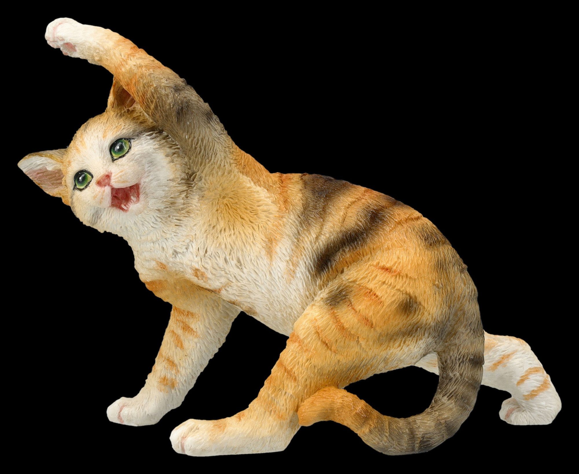 Figuren Shop GmbH Tierfigur Yoga Katze Figur – Veronese Dekofigur Statue handbemalt 8.5 cm Deko