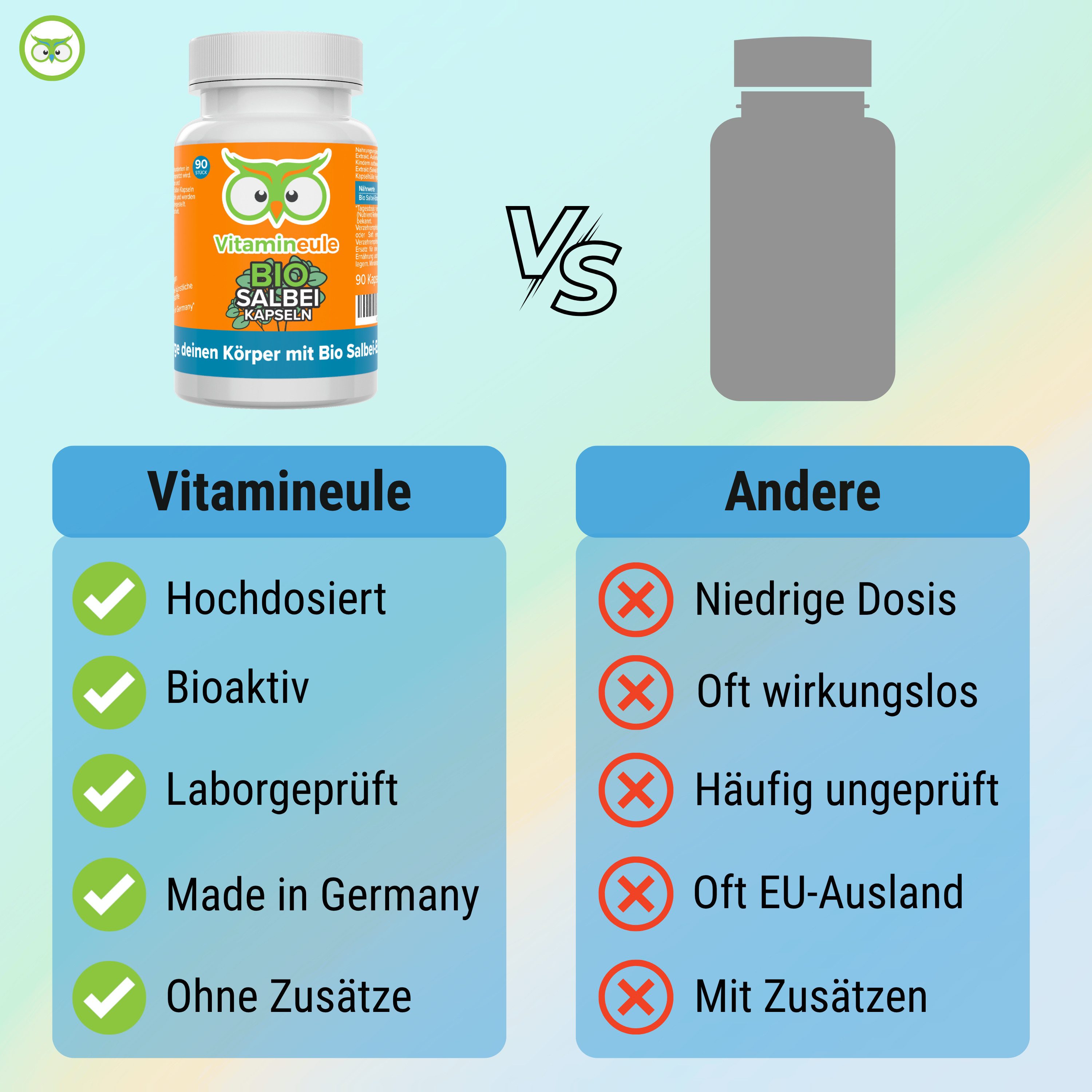 Vitamineule Bio Salbei Kapseln - 500 mg Extrakt - Kapsel
