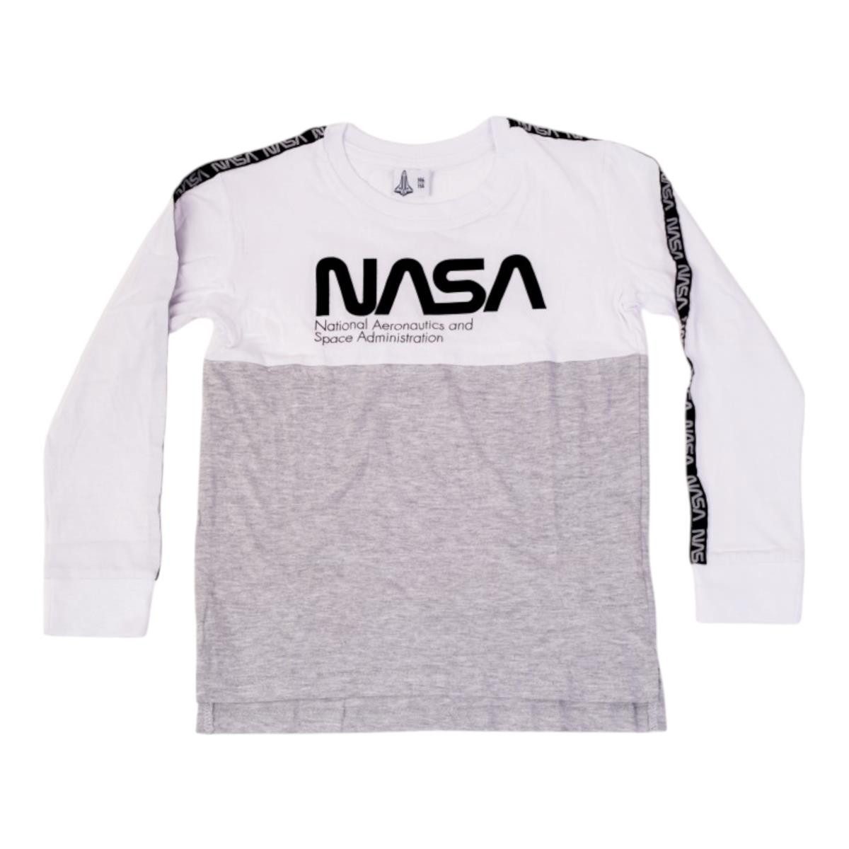 NASA T-Shirt NASA Langarm-T-Shirt für Jungen, 100% Baumwolle, Größen 134–164