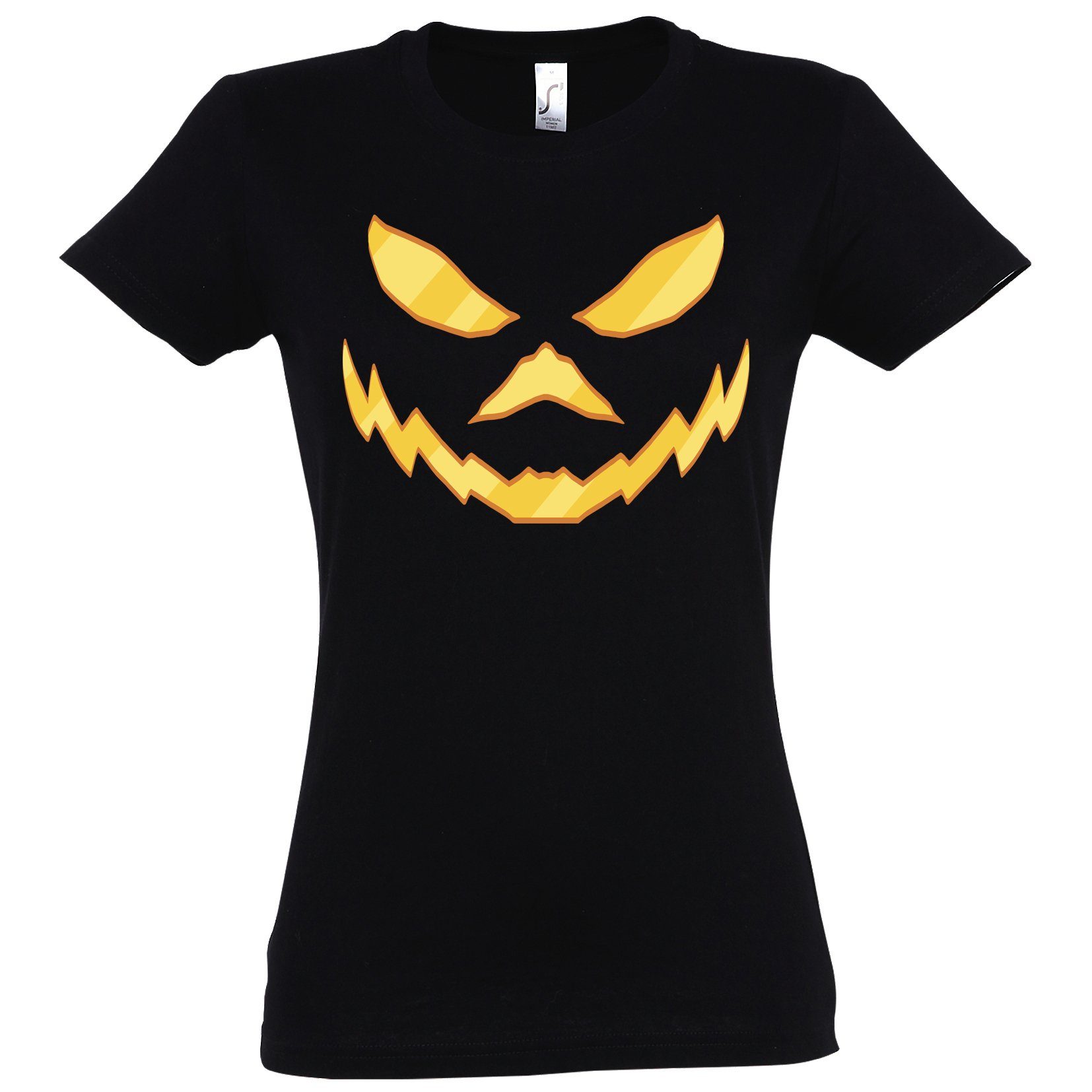 Youth Designz Print-Shirt Halloween Damen T-Shirt Horror Joker Face Fun-Look mit lustigem Aufdruck Schwarz