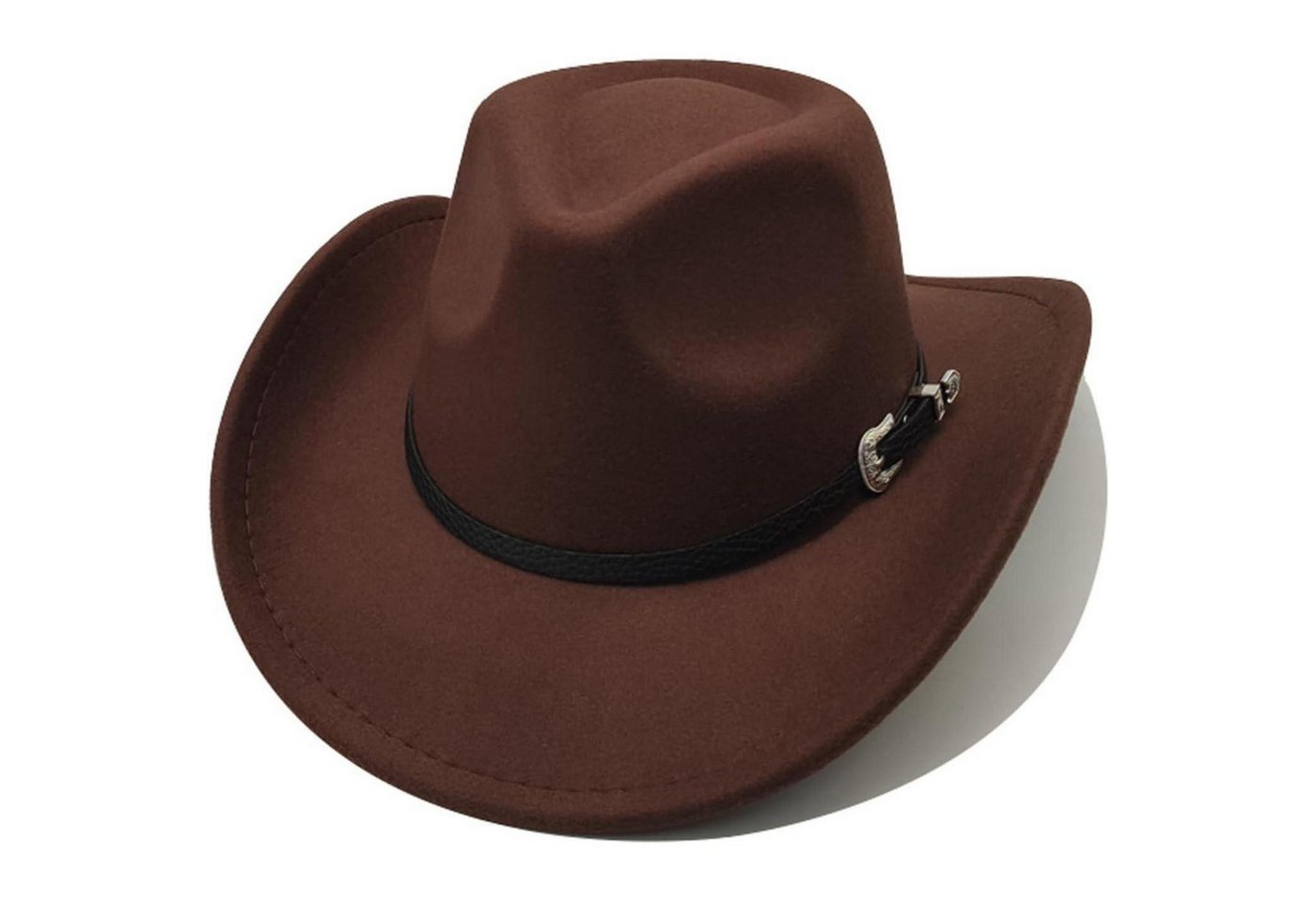 LuxusKollektion Cowboyhut Cowboyhut Westernhut Fedora Damen Herren Krempe Einheitsgröße Braun 1#