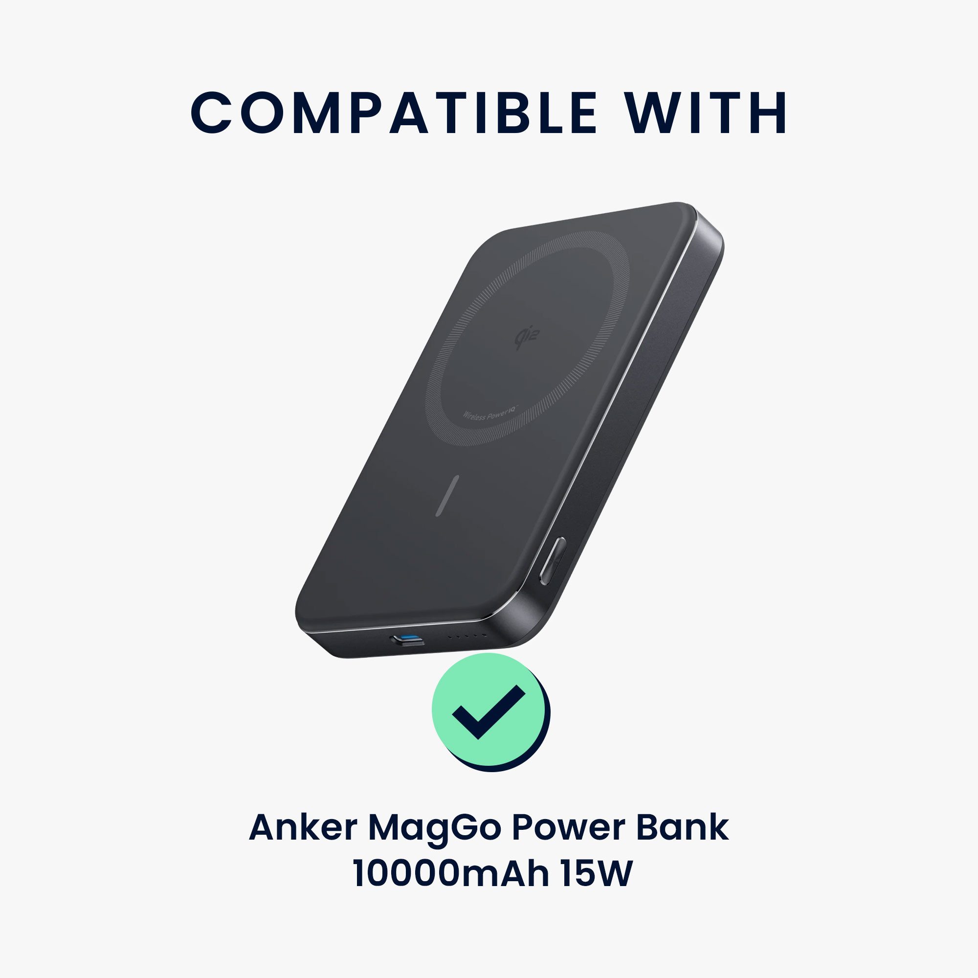 kwmobile Smartwatch-Hülle Silikon Hülle für Anker MagGo Power Bank 10000mAh 15W Case, Powerbank Hülle für unterwegs - Tasche für Power Bank - Schwarz