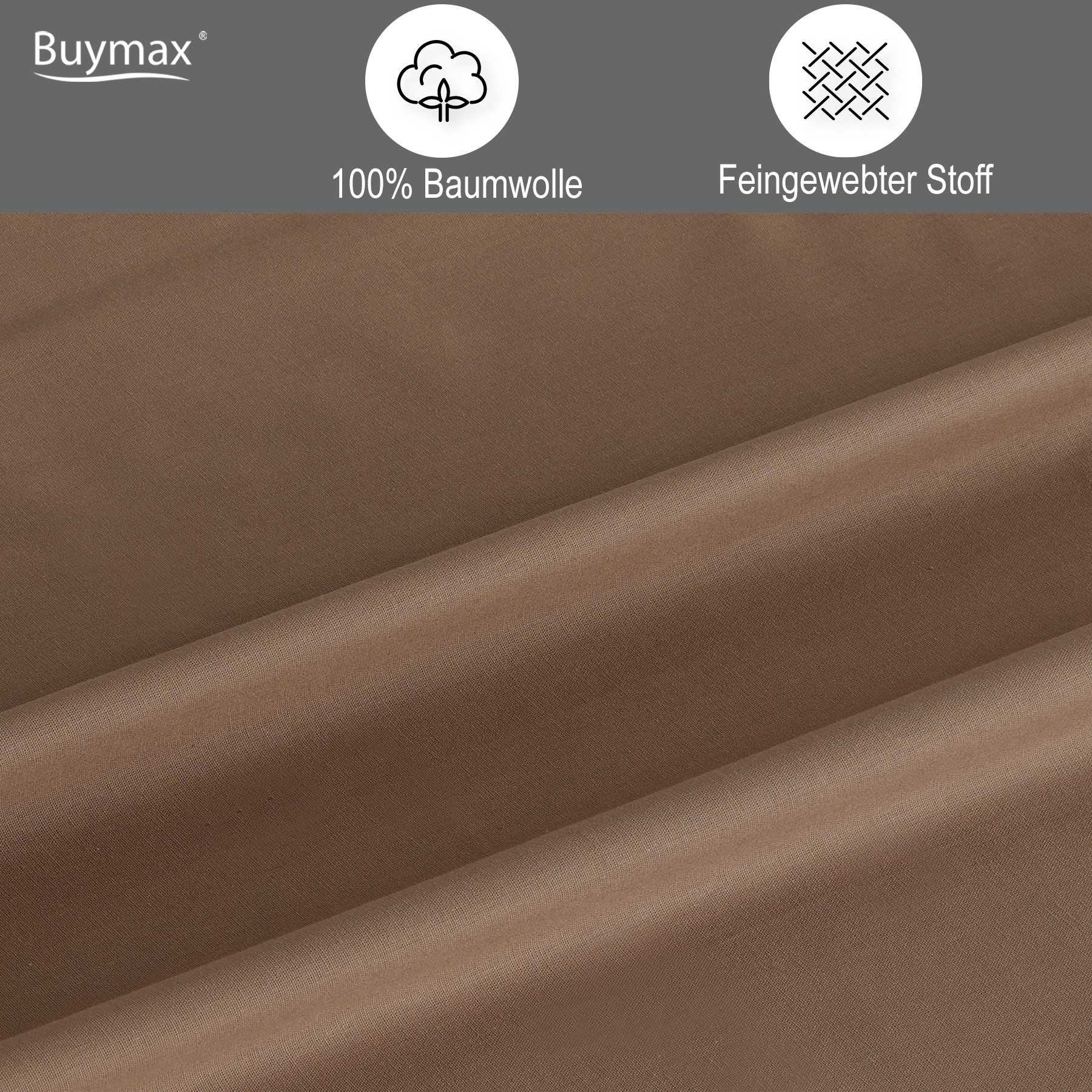 Buymax Bettwäsche Wendebettwäsche, Renforcé, 2 teilig, Bettbezug-Set 155x220 cm 100% Baumwolle mit Reißverschluss Einfarbig