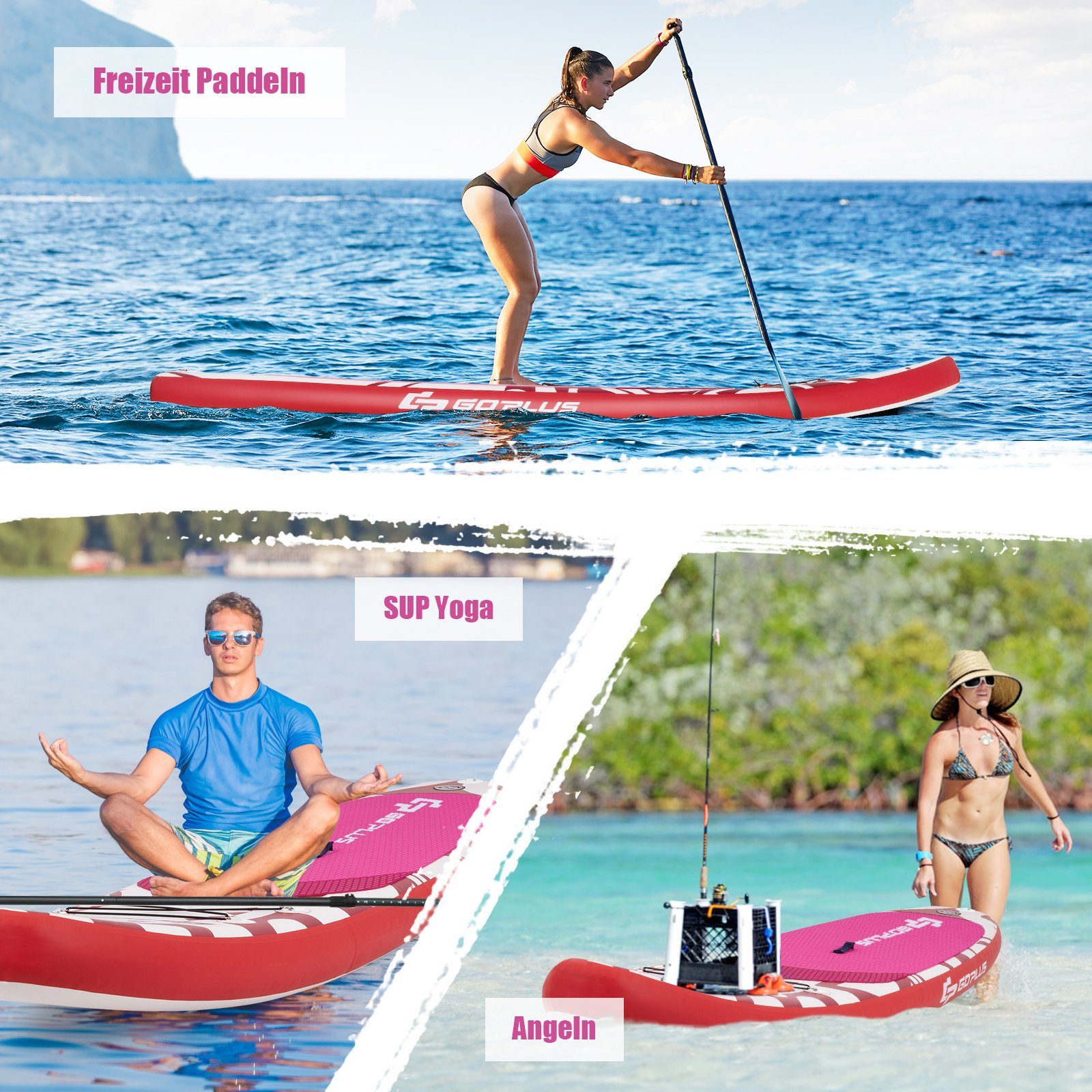 SUP-Board mit Paddel COSTWAY & Board, Paddling Pumpe Stand Up