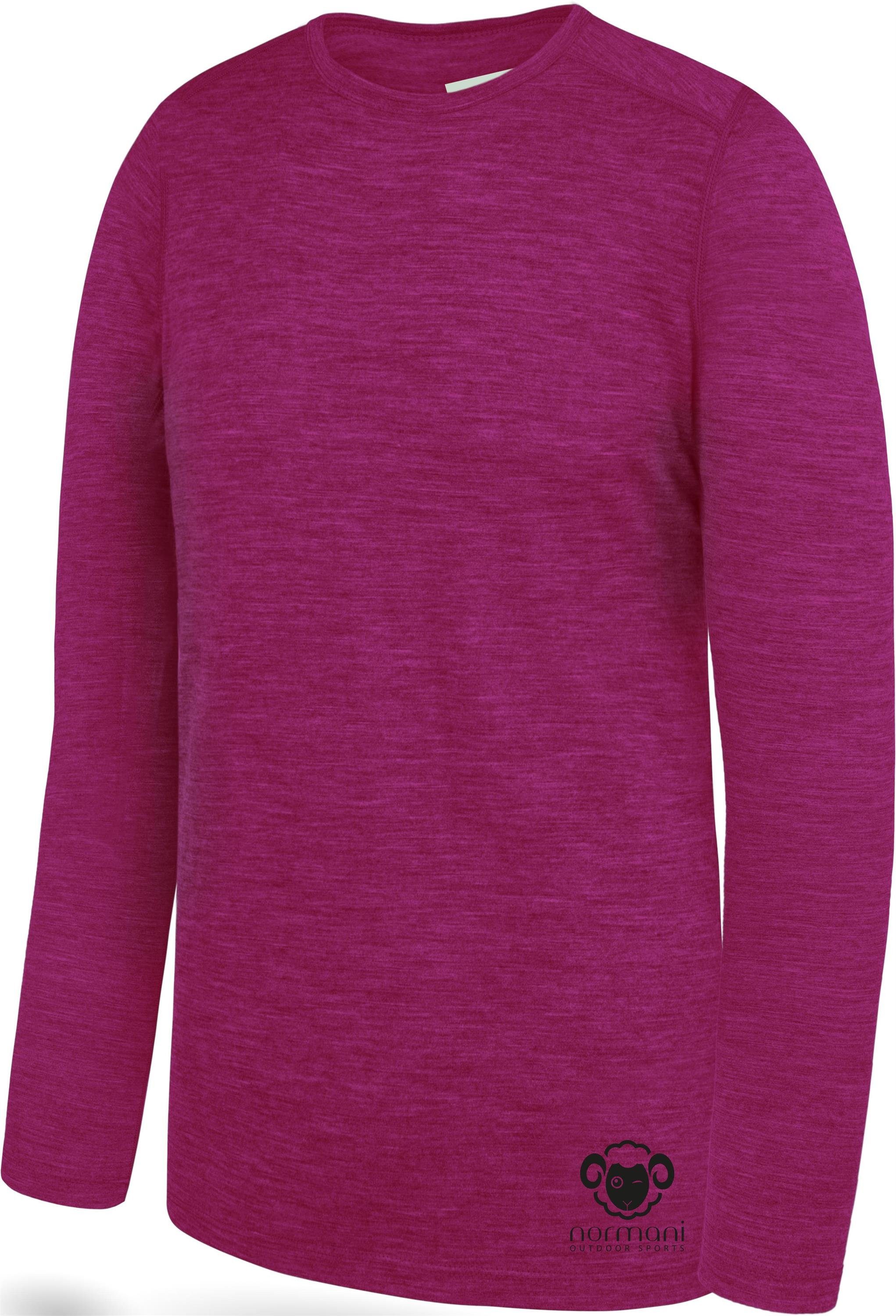 normani Funktionsshirt Kinder Merino Langarm Broome Ski-Thermounterwäsche aus 100 % Bio-Merinowolle für Junge und Mädchen